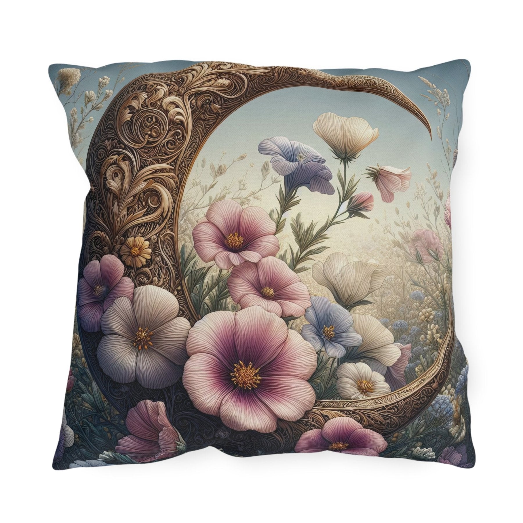 Moon & Flowers Outdoor Pillow, Qty 1, (1) - Janlyn's Crafts