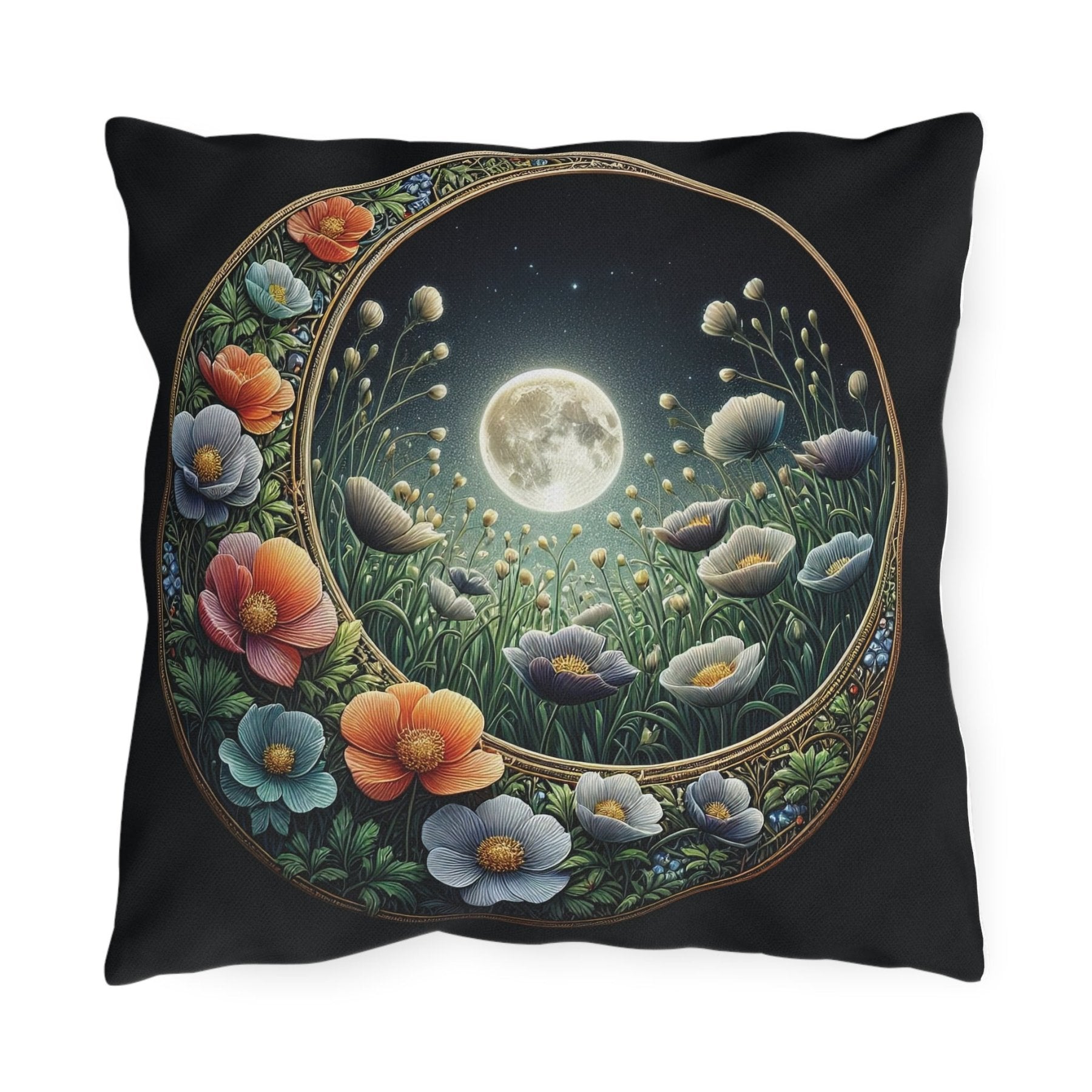 Moon & Flowers Outdoor Pillow, Qty 1, (16) - Janlyn's Crafts