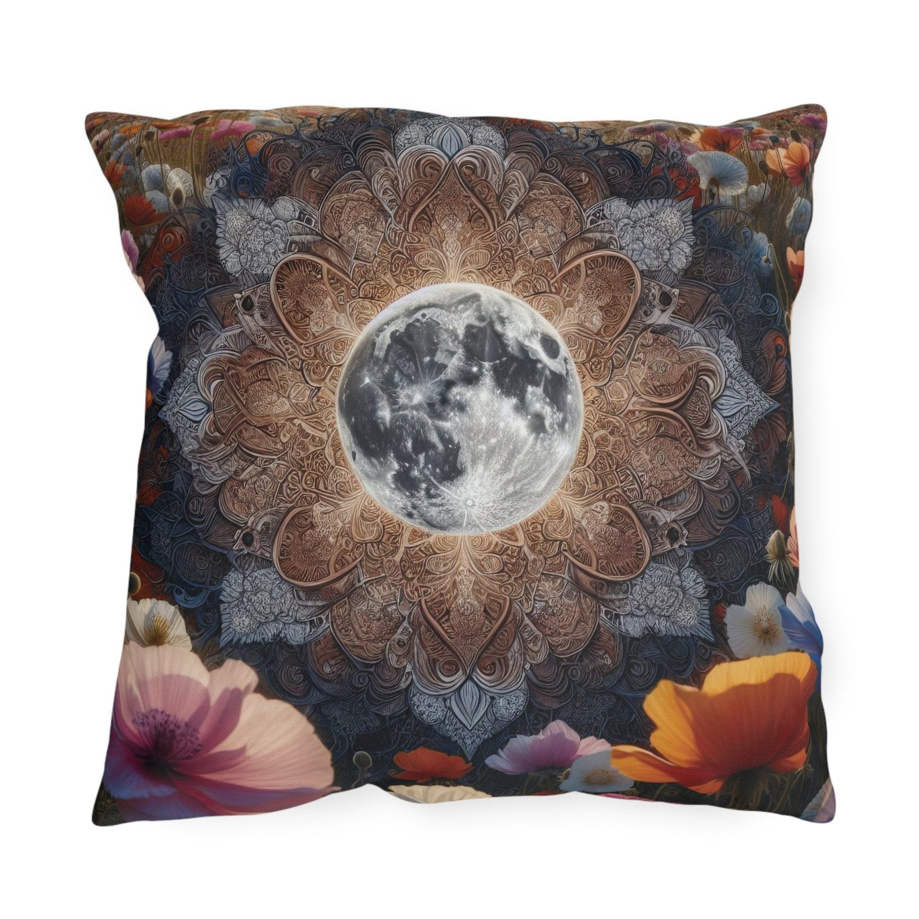 Moon & Flowers Outdoor Pillow, Qty 1, (18) - Janlyn's Crafts