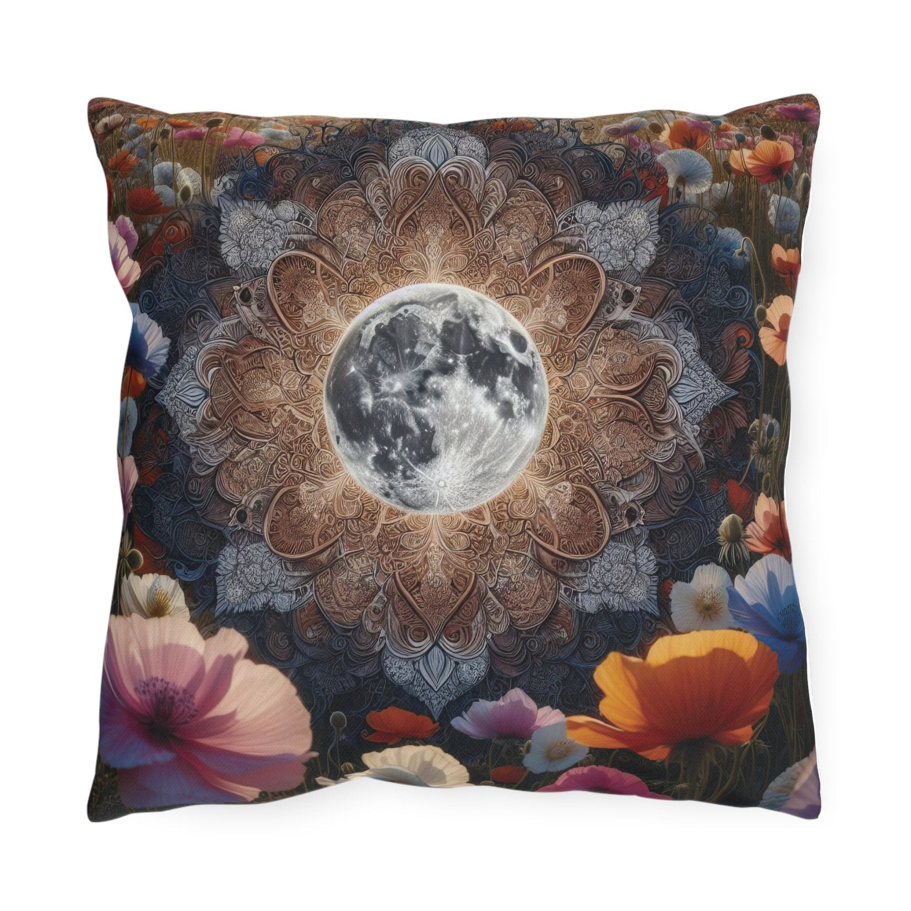 Moon & Flowers Outdoor Pillow, Qty 1, (18) - Janlyn's Crafts