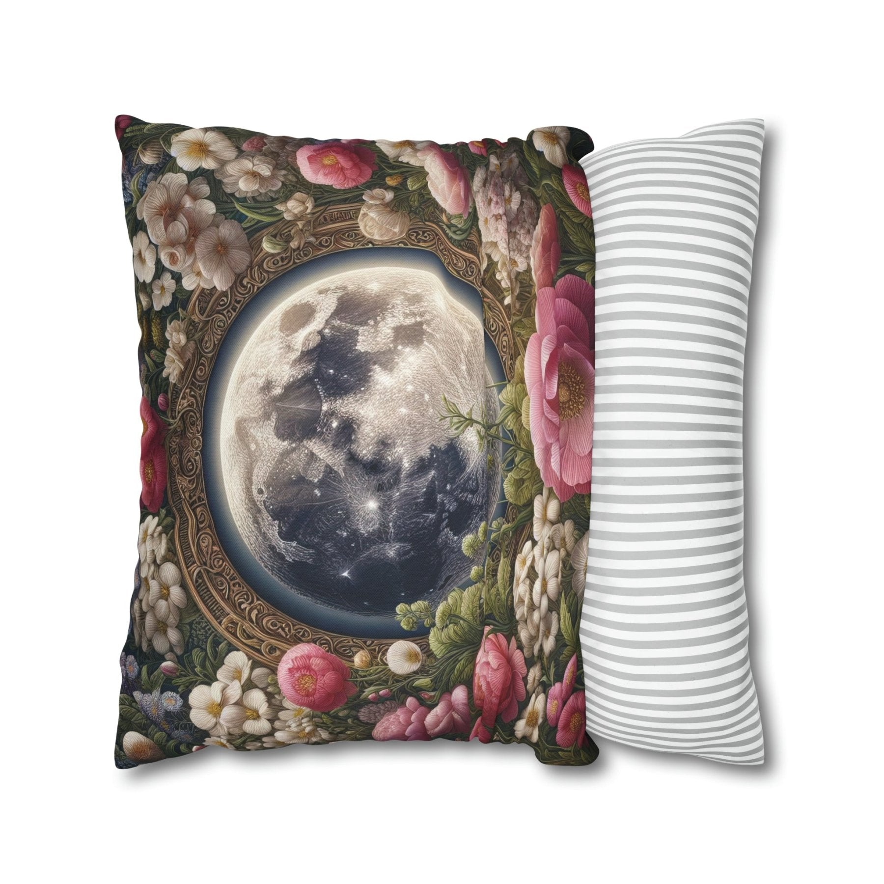 Moon & Flowers Throw Pillow Cover, Throw Pillow Case, Qty 1, (14) - Janlyn's Crafts