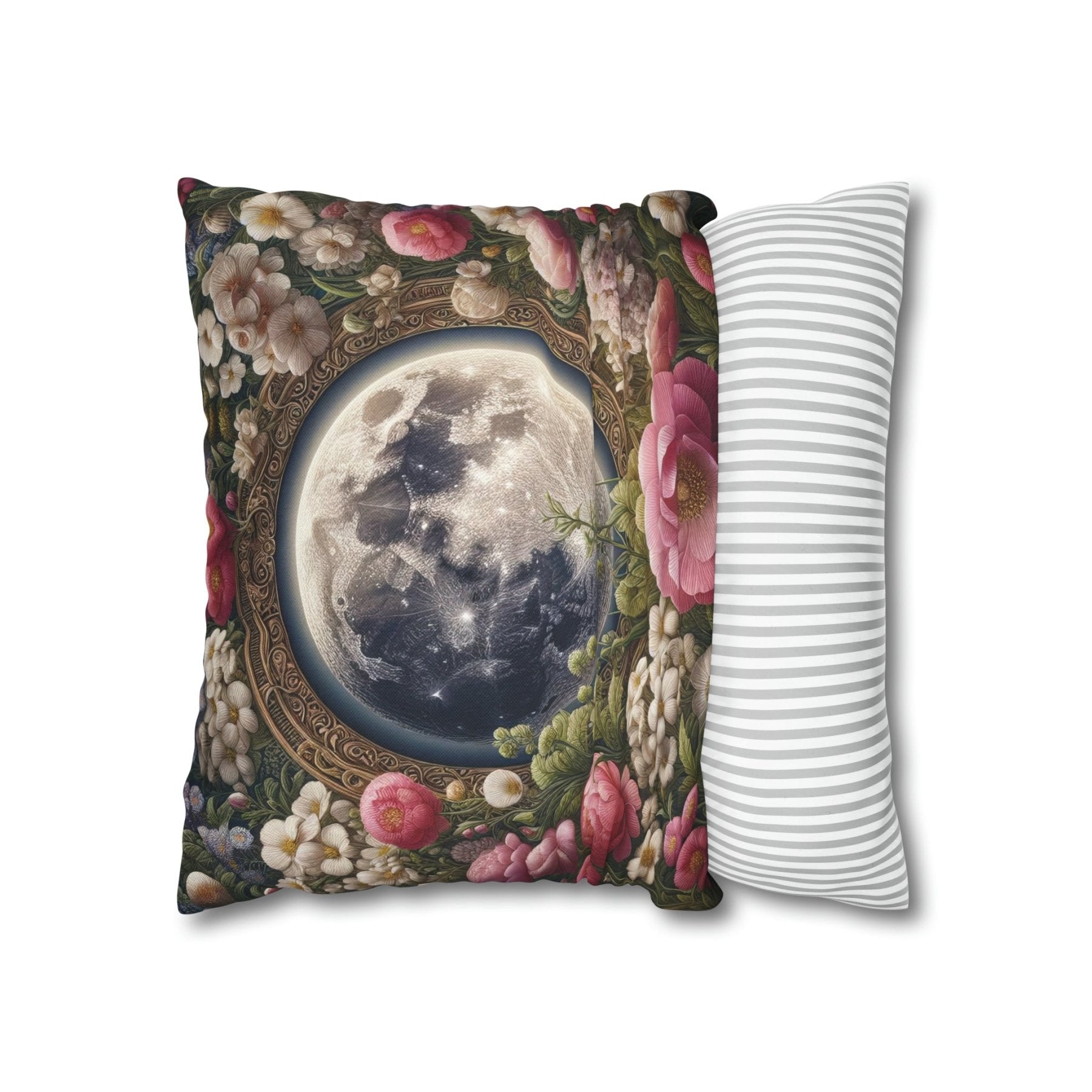 Moon & Flowers Throw Pillow Cover, Throw Pillow Case, Qty 1, (14) - Janlyn's Crafts