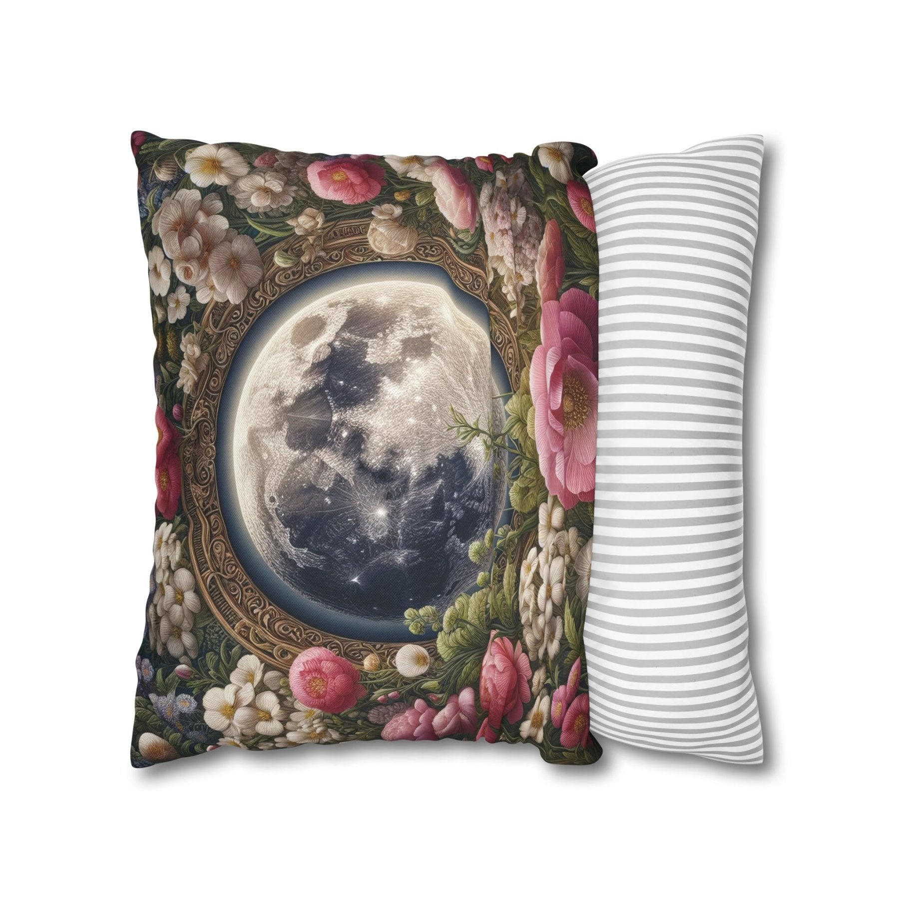 Moon & Flowers Throw Pillow Cover, Throw Pillow Case, Qty 1, (14) - Janlyn's Crafts