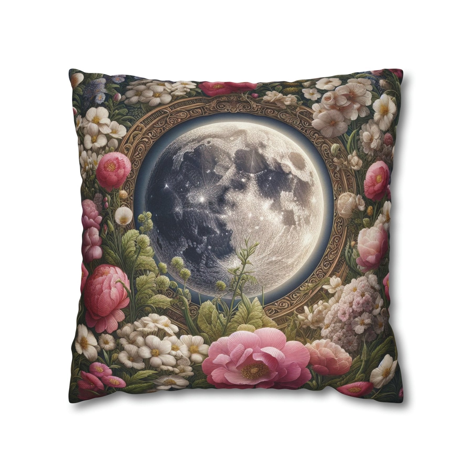 Moon & Flowers Throw Pillow Cover, Throw Pillow Case, Qty 1, (14) - Janlyn's Crafts