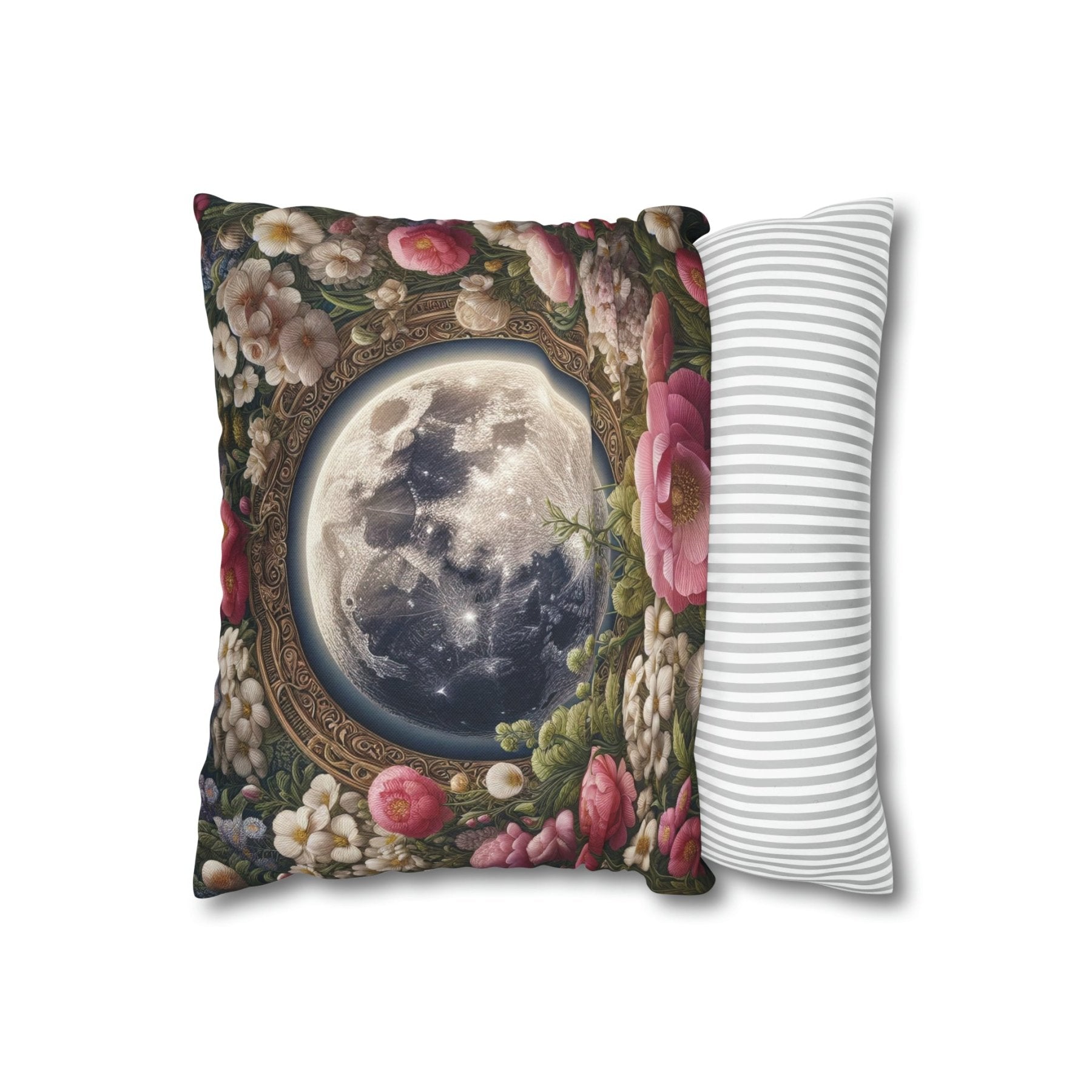 Moon & Flowers Throw Pillow Cover, Throw Pillow Case, Qty 1, (14) - Janlyn's Crafts