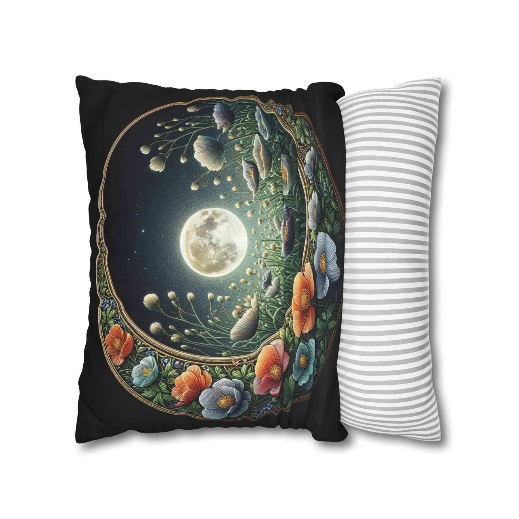 Moon & Flowers Throw Pillow Cover, Throw Pillow Case, Qty 1, (16) - Janlyn's Crafts