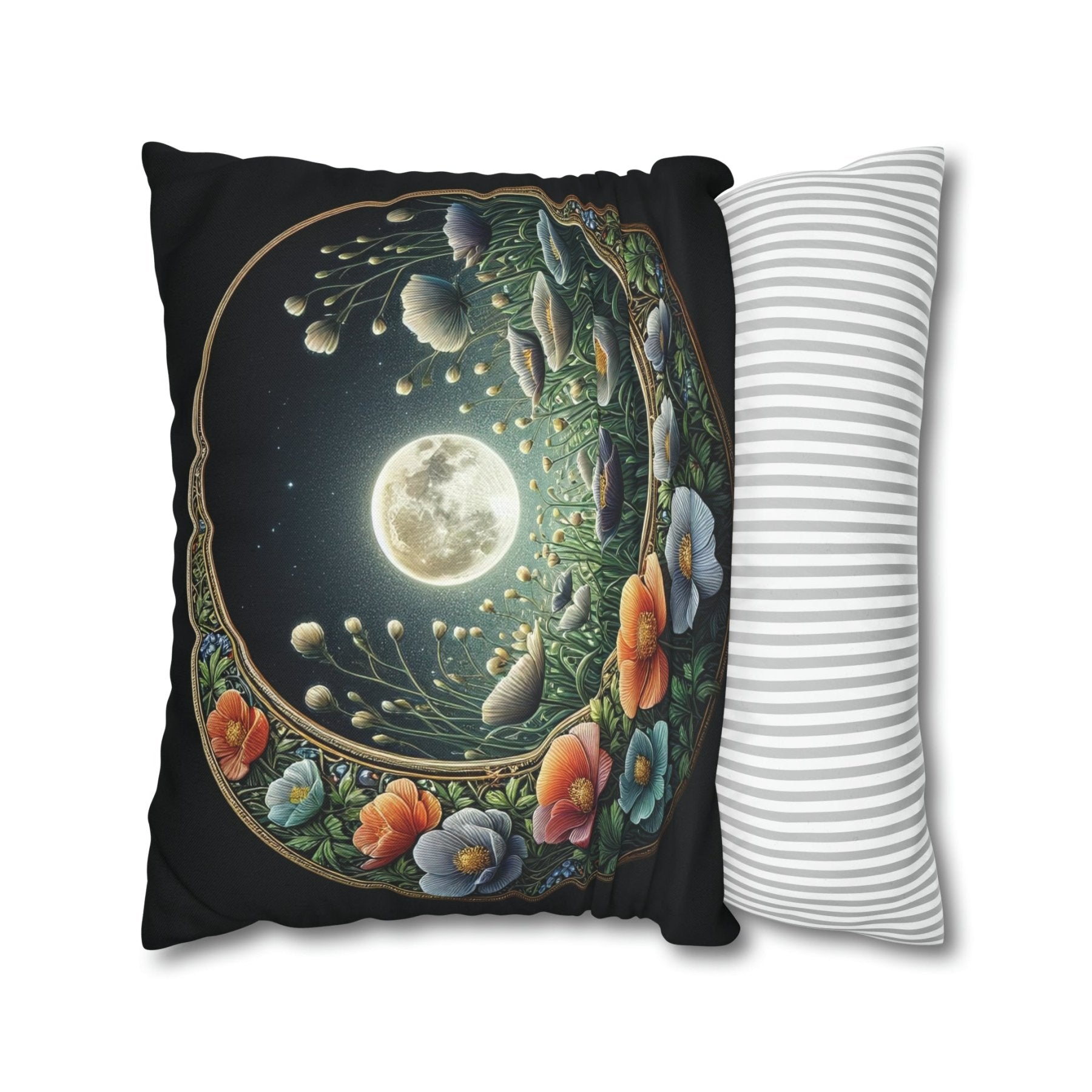 Moon & Flowers Throw Pillow Cover, Throw Pillow Case, Qty 1, (16) - Janlyn's Crafts