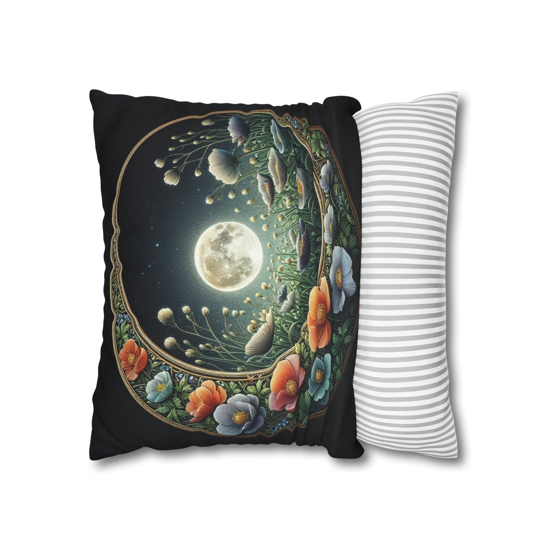 Moon & Flowers Throw Pillow Cover, Throw Pillow Case, Qty 1, (16) - Janlyn's Crafts