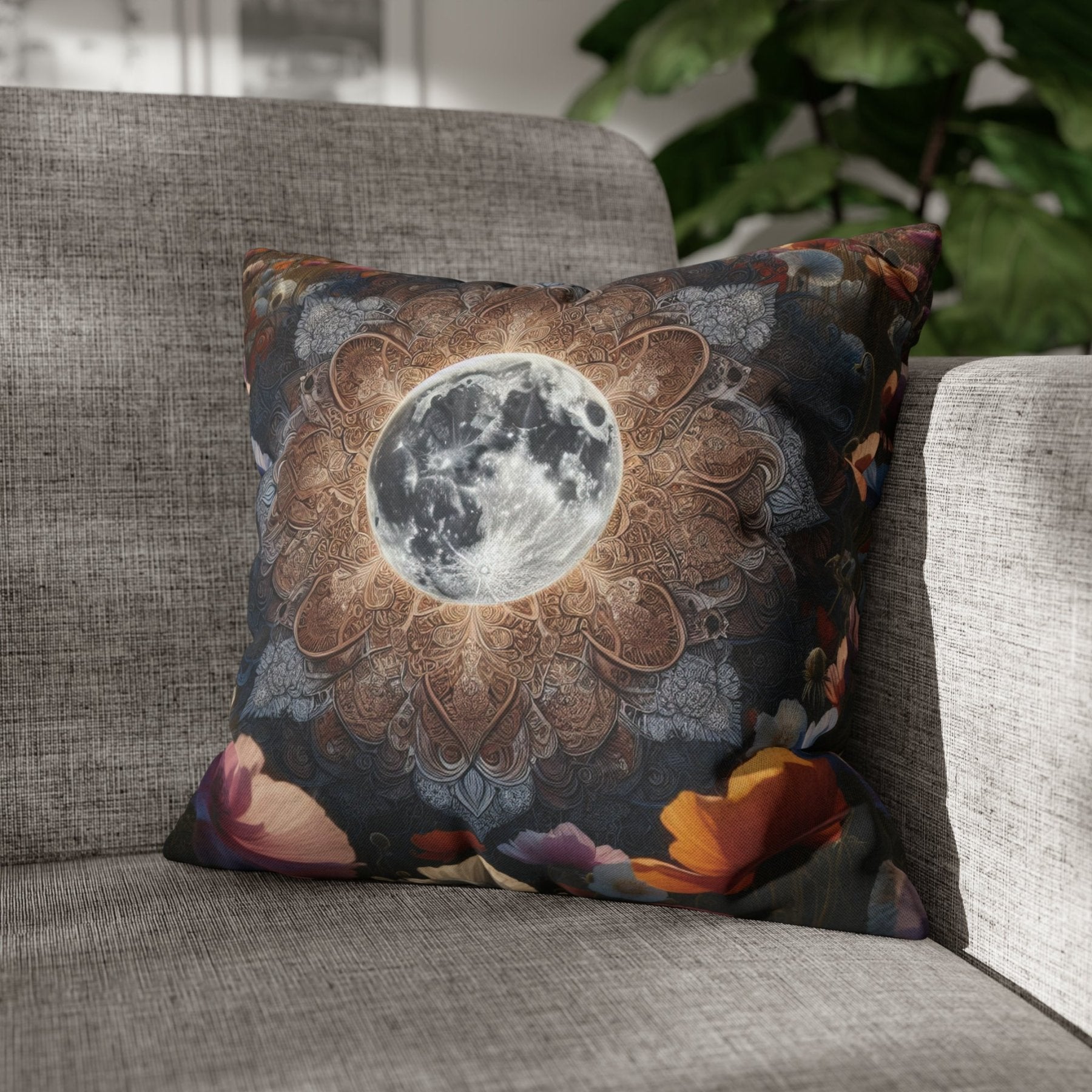 Moon & Flowers Throw Pillow Cover, Throw Pillow Case, Qty 1, (18) - Janlyn's Crafts