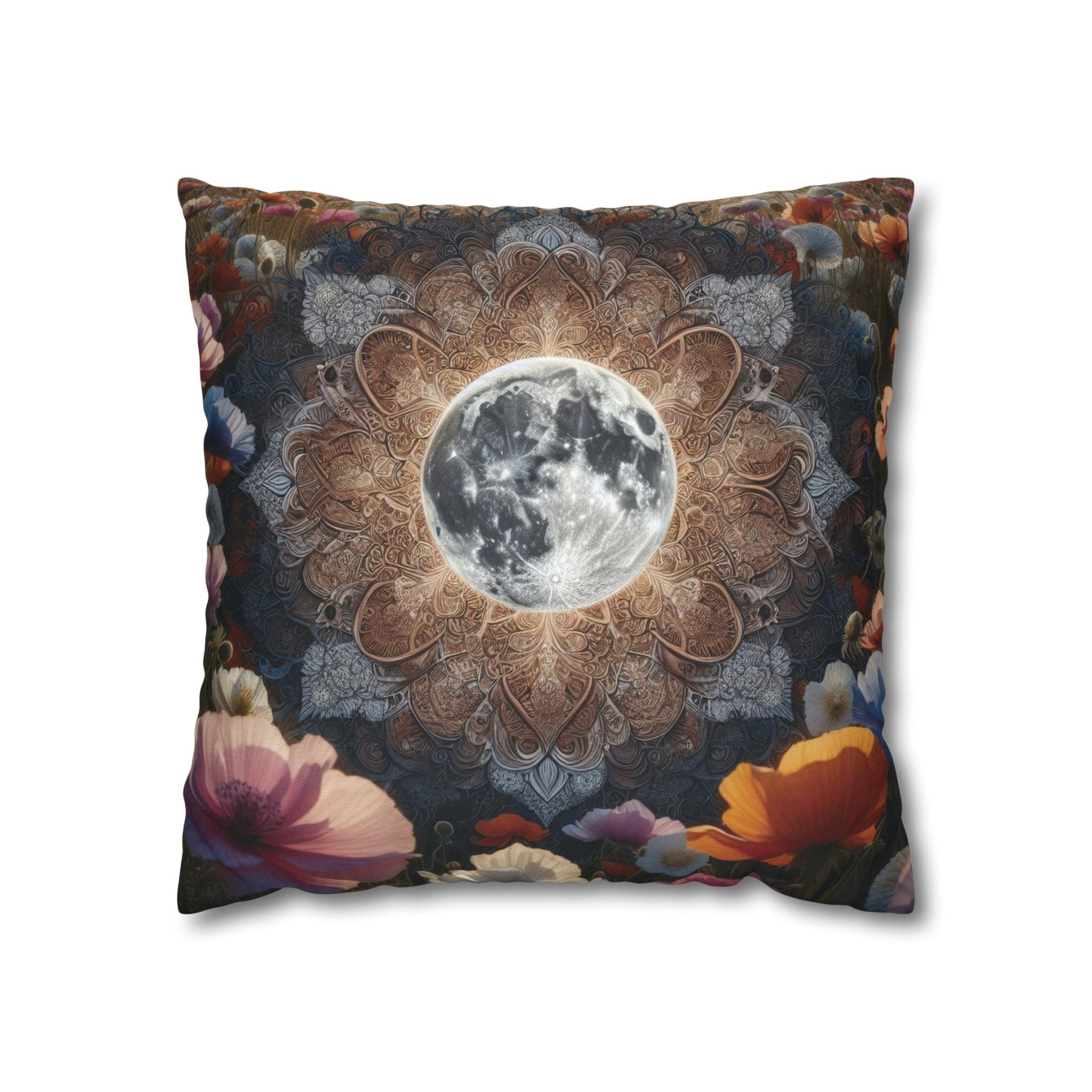 Moon & Flowers Throw Pillow Cover, Throw Pillow Case, Qty 1, (18) - Janlyn's Crafts