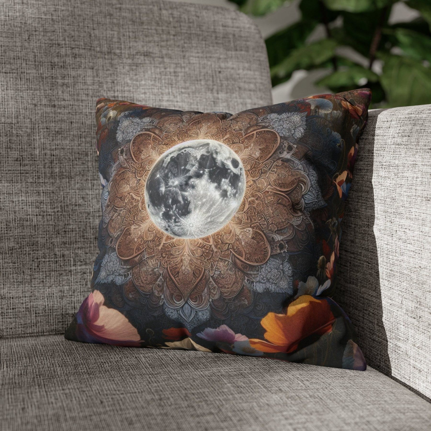 Moon & Flowers Throw Pillow Cover, Throw Pillow Case, Qty 1, (18) - Janlyn's Crafts