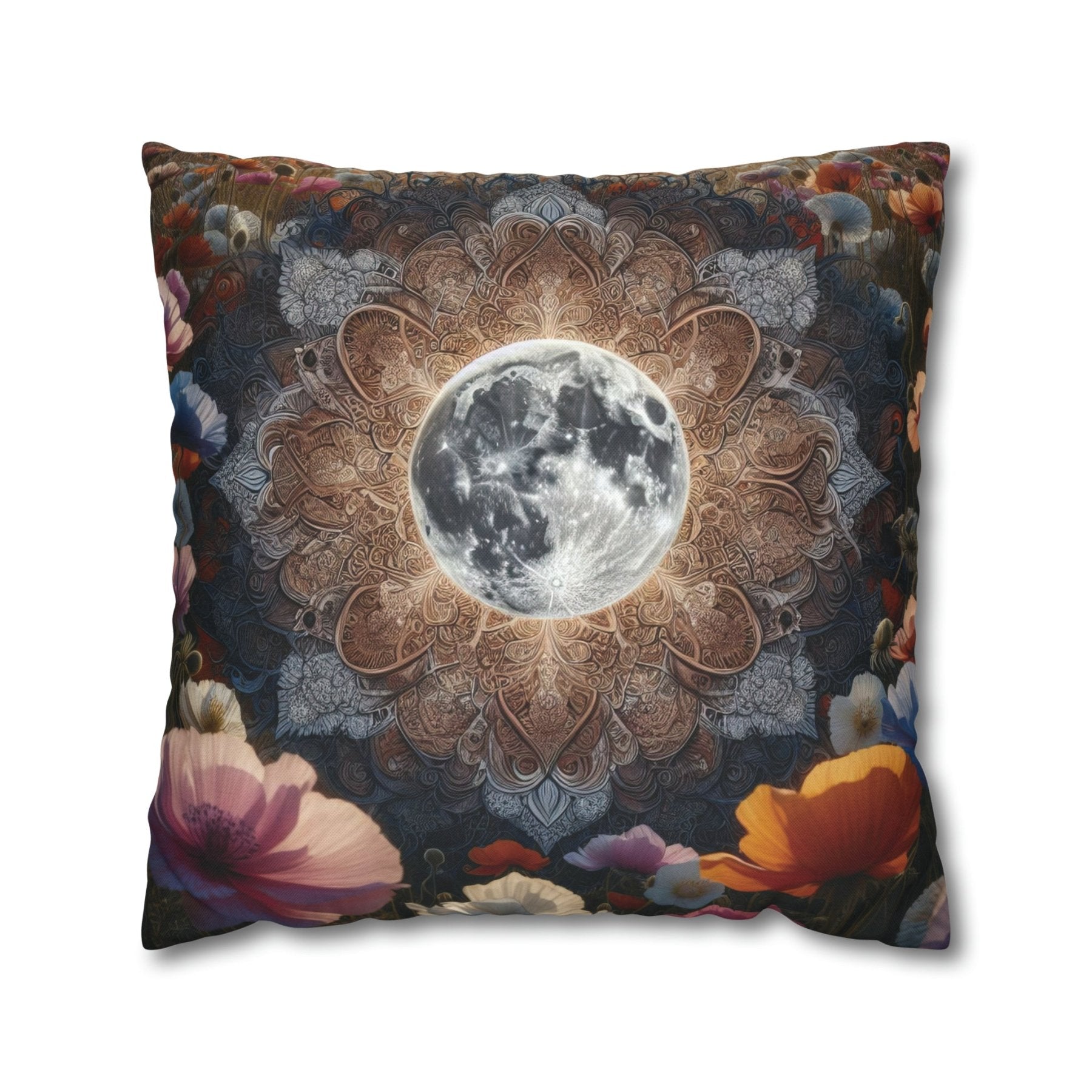 Moon & Flowers Throw Pillow Cover, Throw Pillow Case, Qty 1, (18) - Janlyn's Crafts