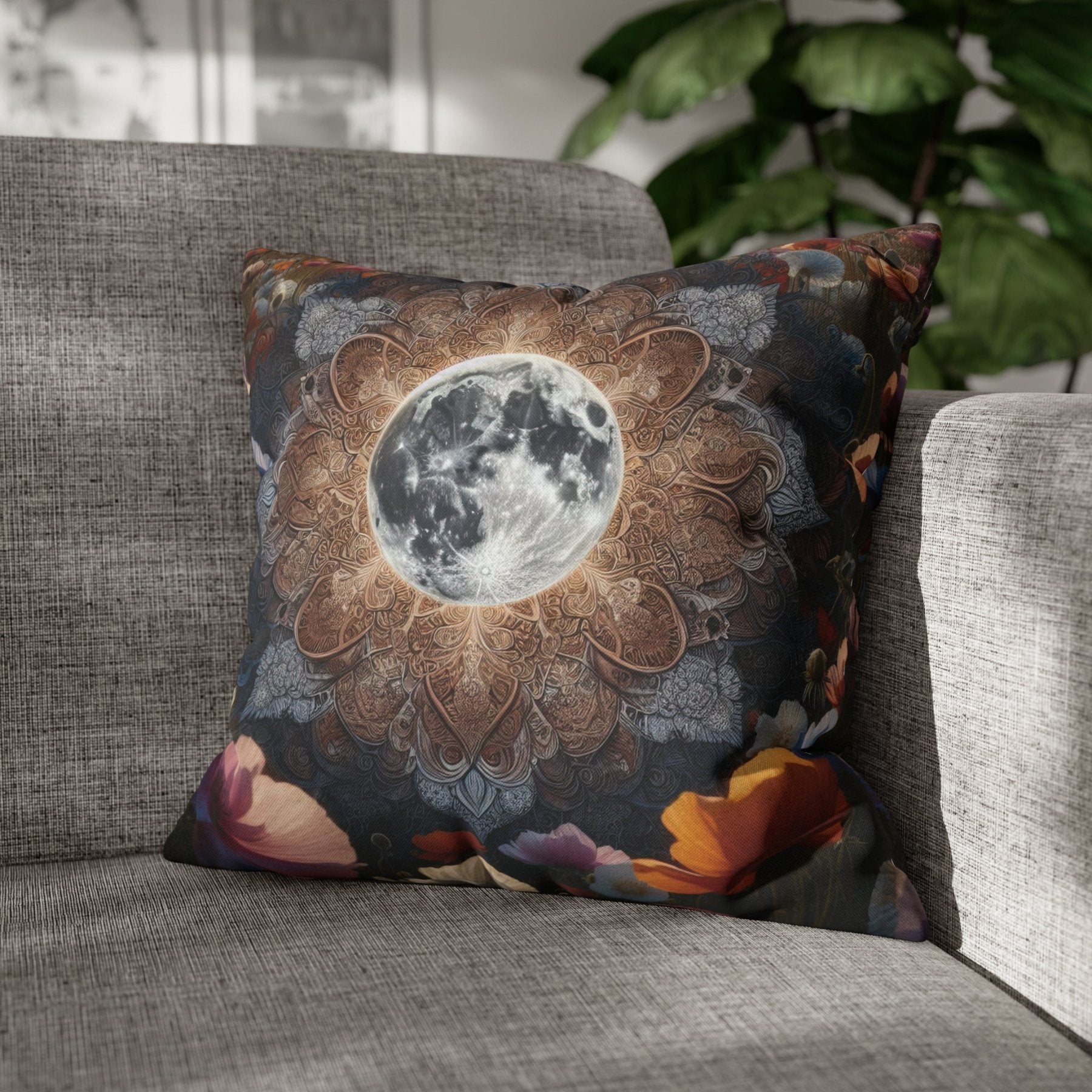 Moon & Flowers Throw Pillow Cover, Throw Pillow Case, Qty 1, (18) - Janlyn's Crafts