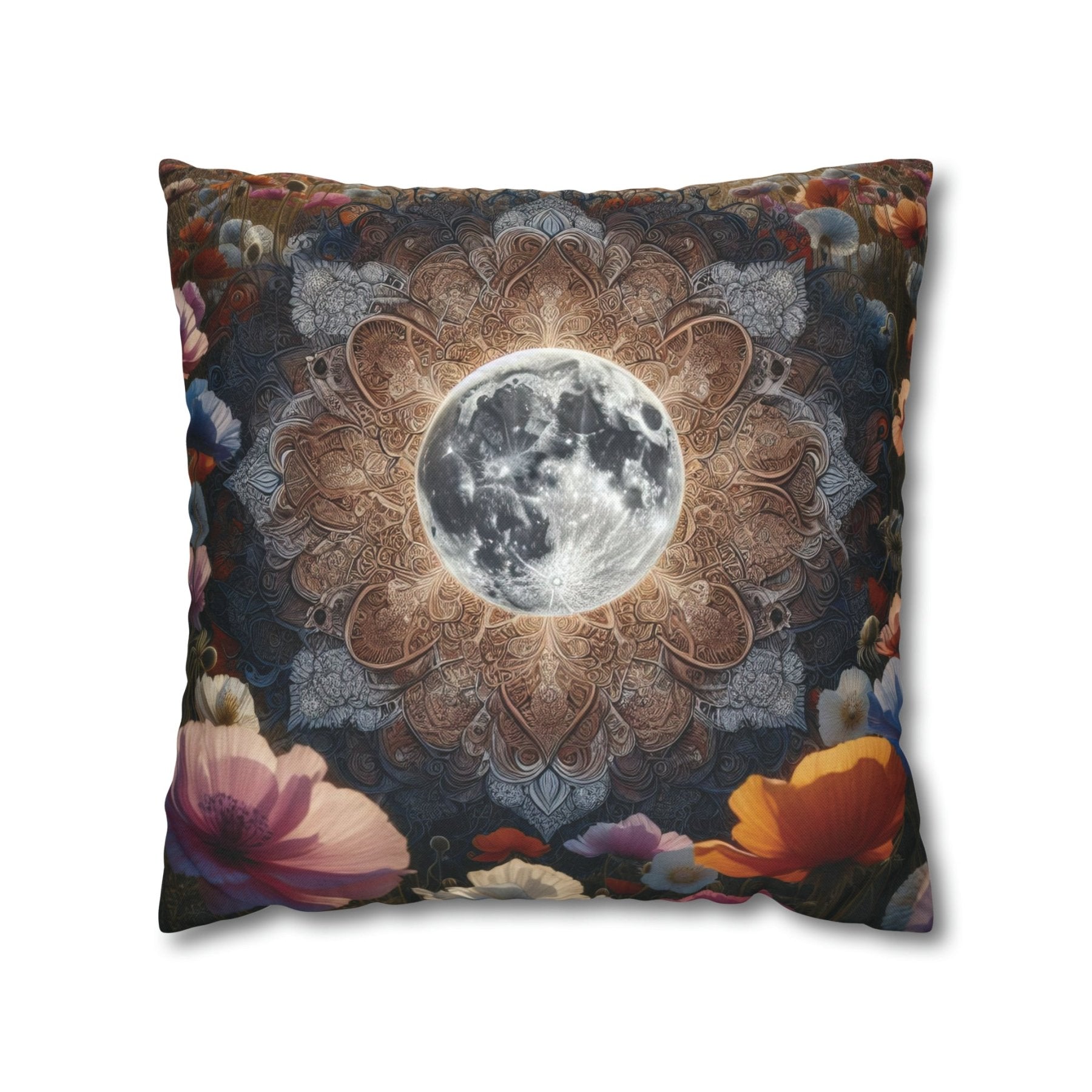 Moon & Flowers Throw Pillow Cover, Throw Pillow Case, Qty 1, (18) - Janlyn's Crafts