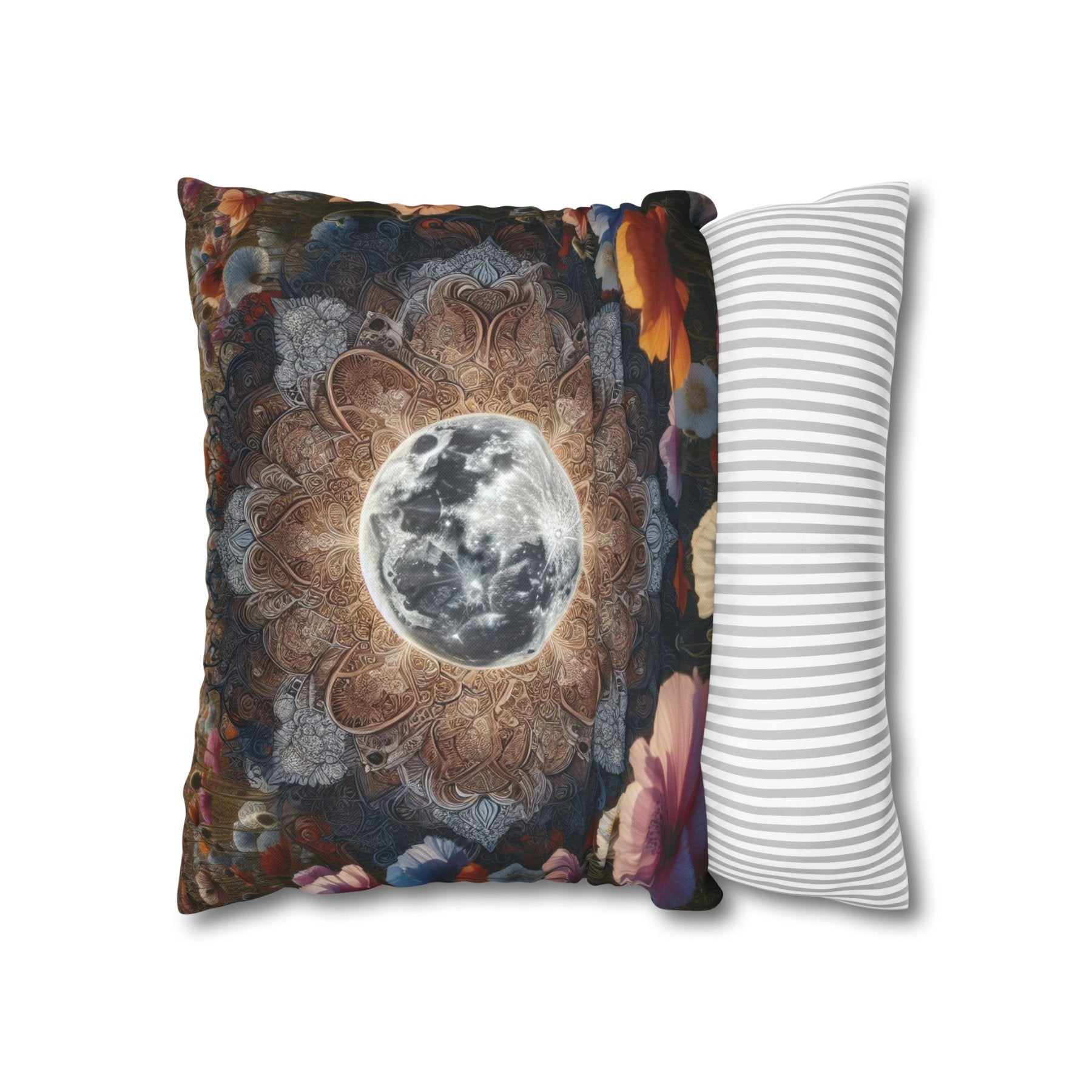 Moon & Flowers Throw Pillow Cover, Throw Pillow Case, Qty 1, (18) - Janlyn's Crafts