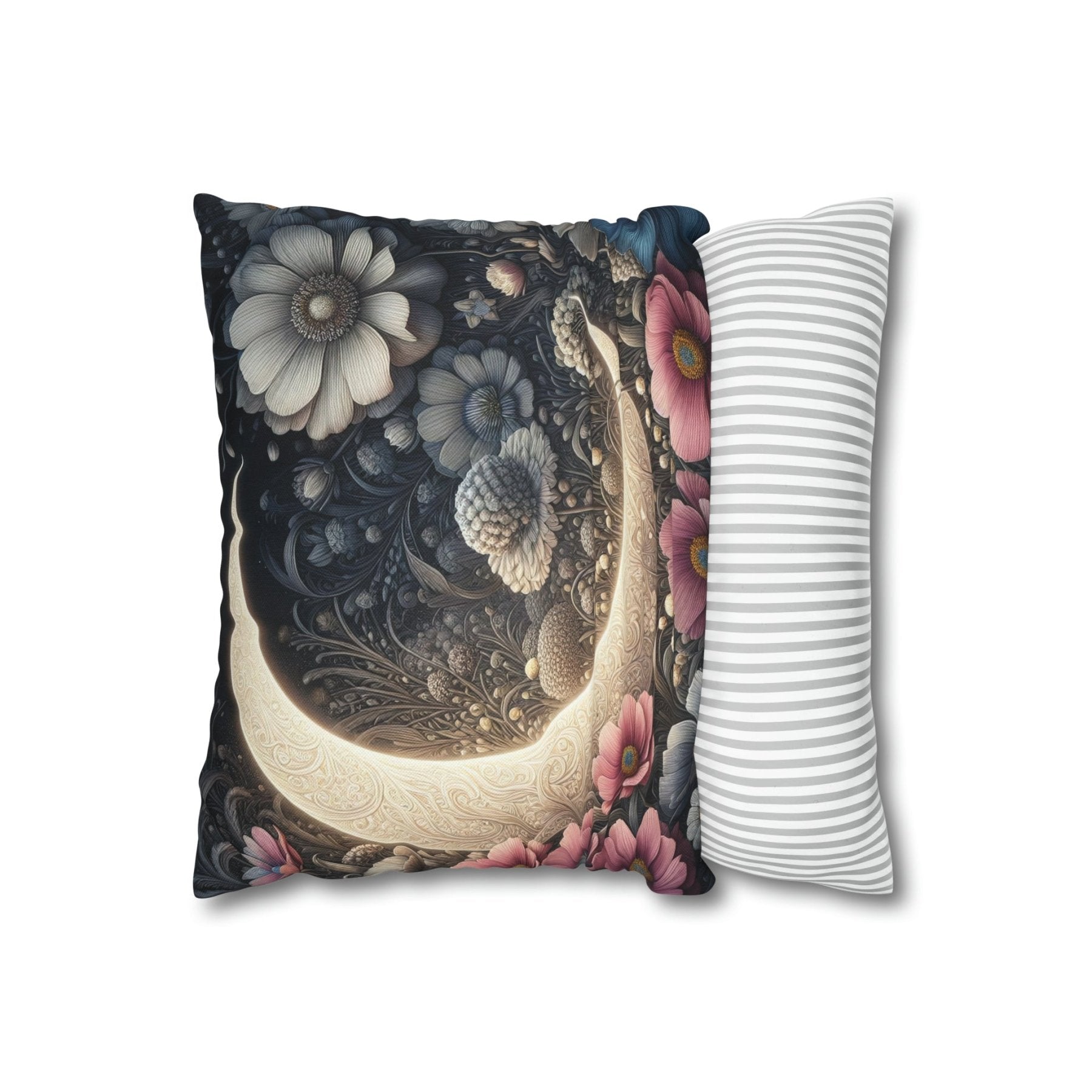 Moon & Flowers Throw Pillow Cover, Throw Pillow Case, Qty 1, (19) - Janlyn's Crafts