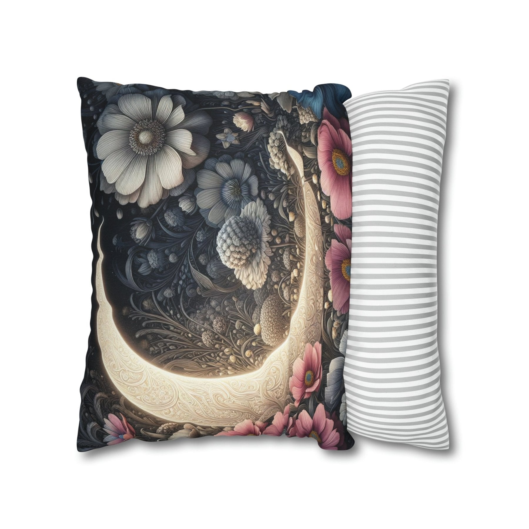 Moon & Flowers Throw Pillow Cover, Throw Pillow Case, Qty 1, (19) - Janlyn's Crafts