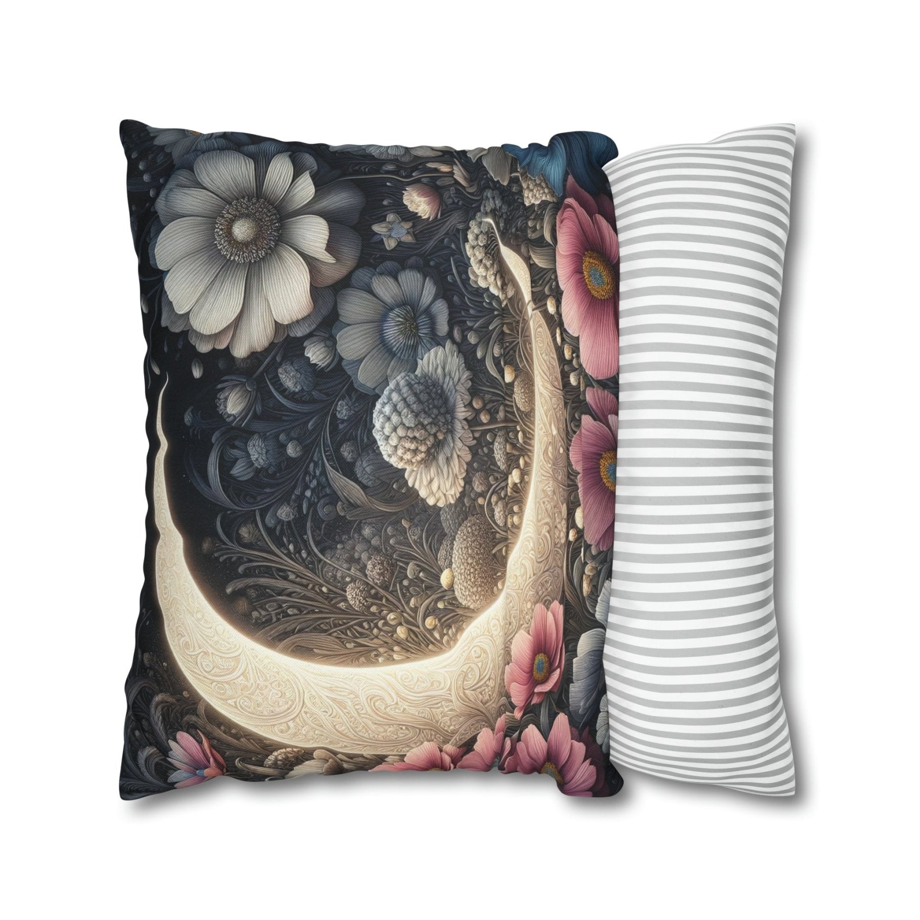 Moon & Flowers Throw Pillow Cover, Throw Pillow Case, Qty 1, (19) - Janlyn's Crafts