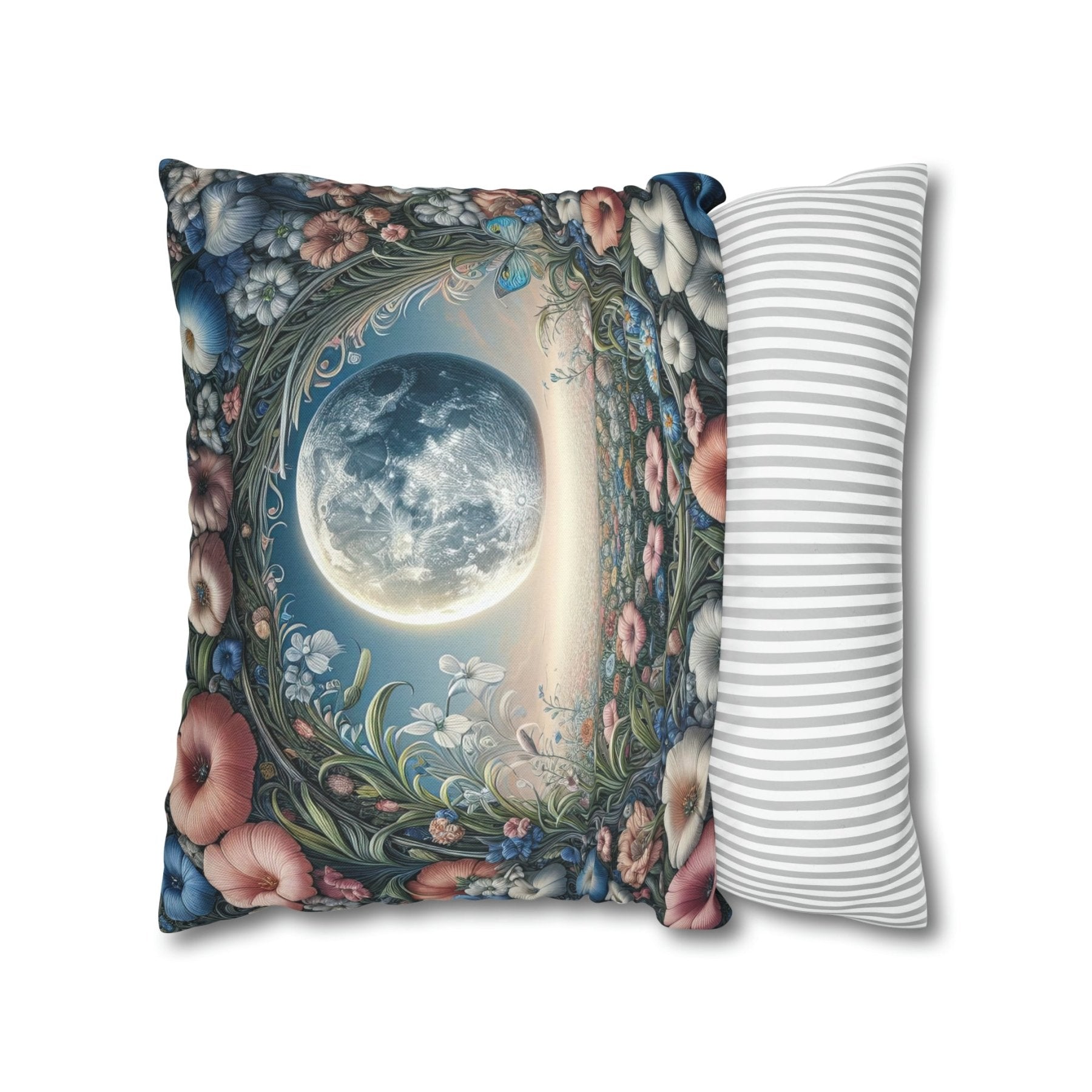 Moon & Flowers Throw Pillow Cover, Throw Pillow Case, Qty 1, (2) - Janlyn's Crafts