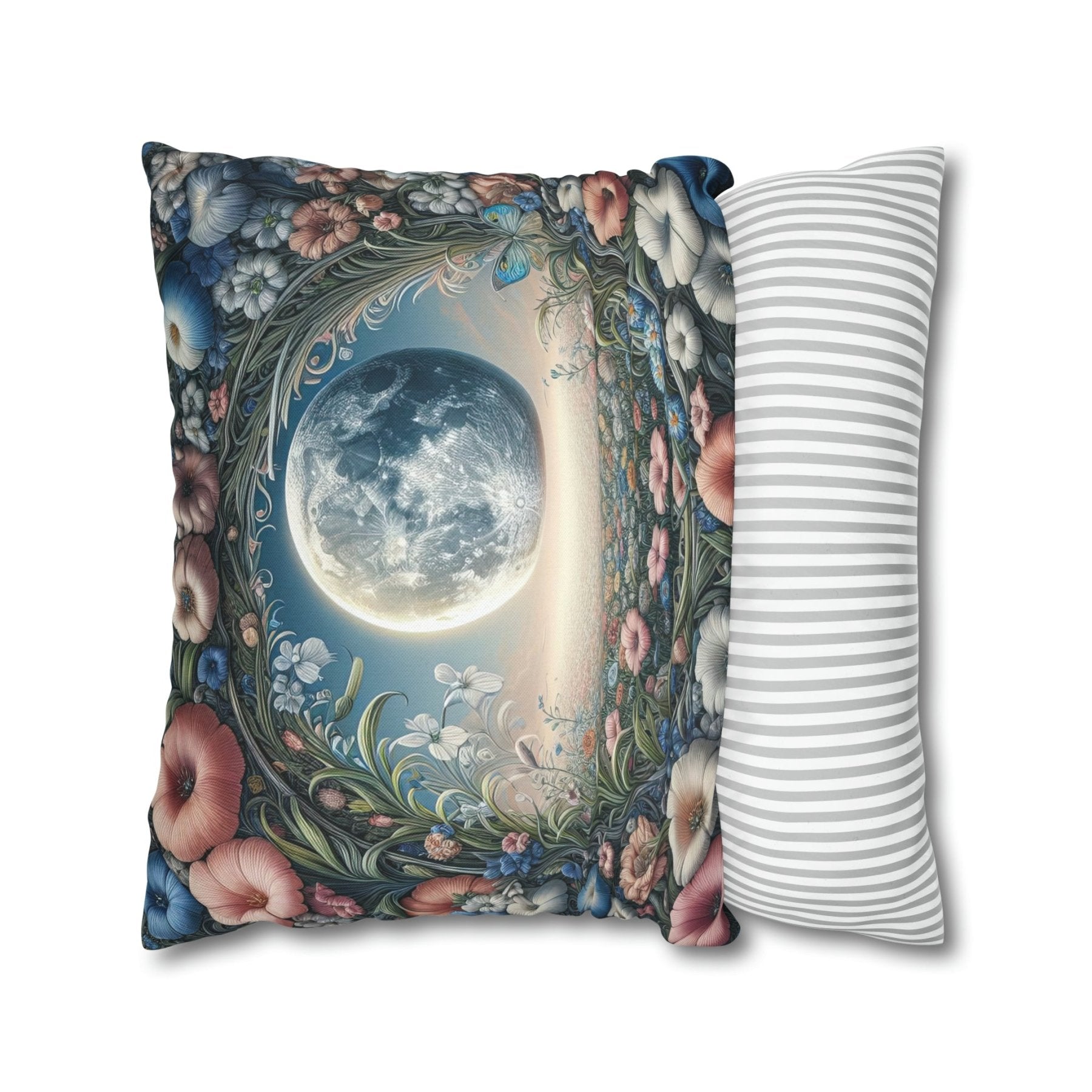 Moon & Flowers Throw Pillow Cover, Throw Pillow Case, Qty 1, (2) - Janlyn's Crafts