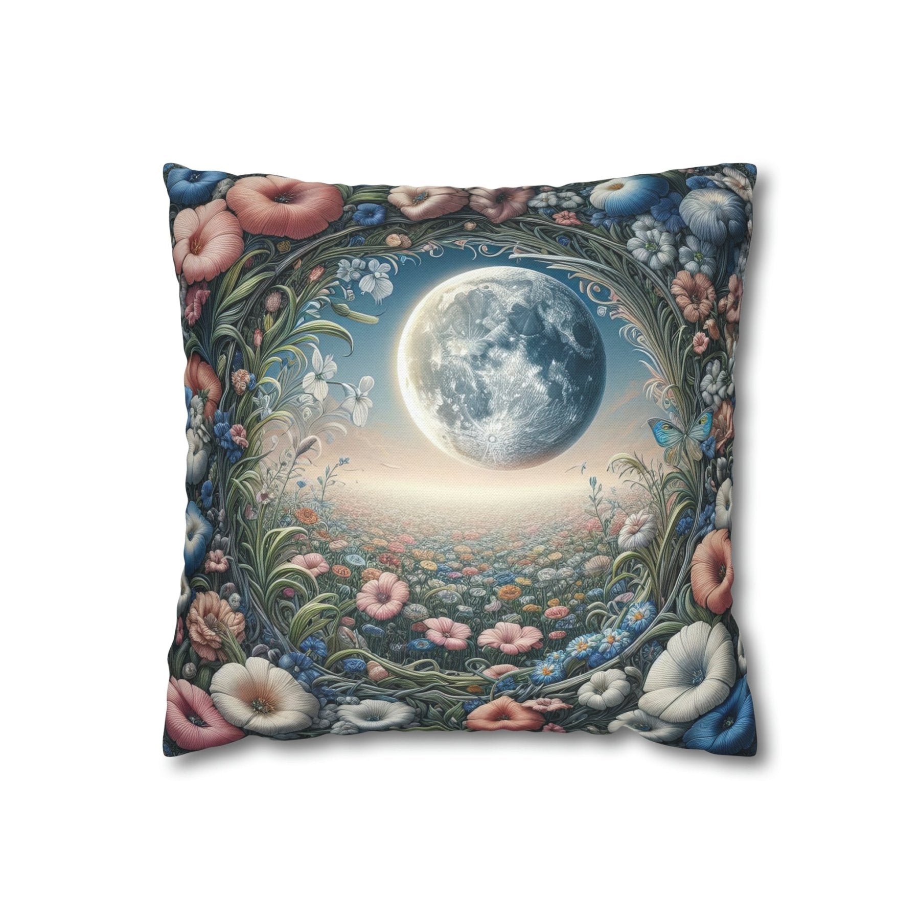 Moon & Flowers Throw Pillow Cover, Throw Pillow Case, Qty 1, (2) - Janlyn's Crafts