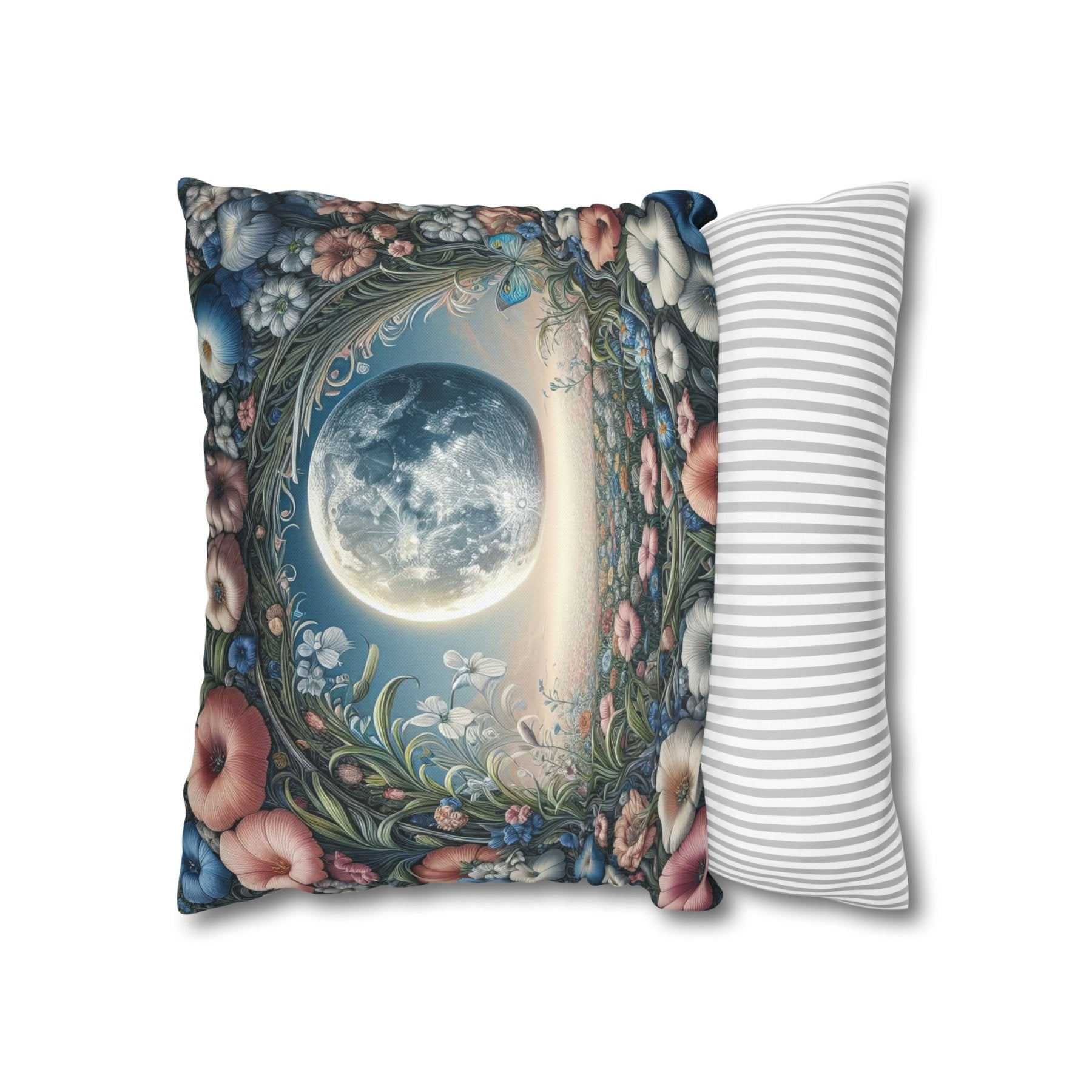 Moon & Flowers Throw Pillow Cover, Throw Pillow Case, Qty 1, (2) - Janlyn's Crafts