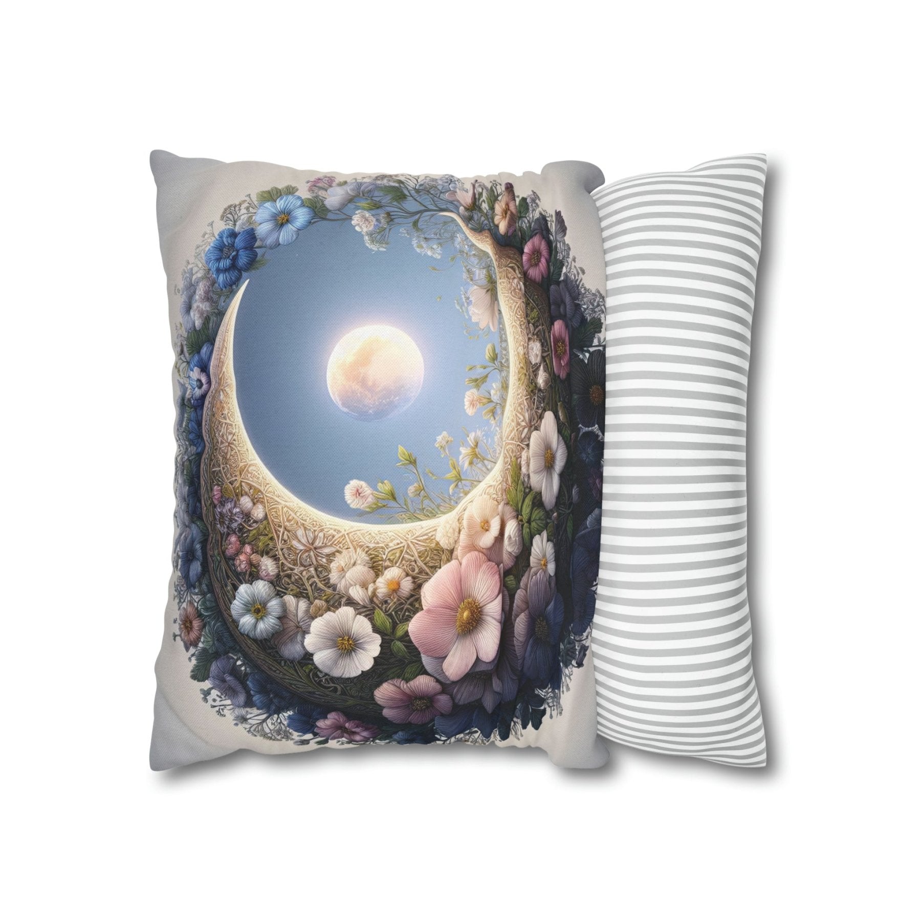 Moon & Flowers Throw Pillow Cover, Throw Pillow Case, Qty 1, (20) - Janlyn's Crafts