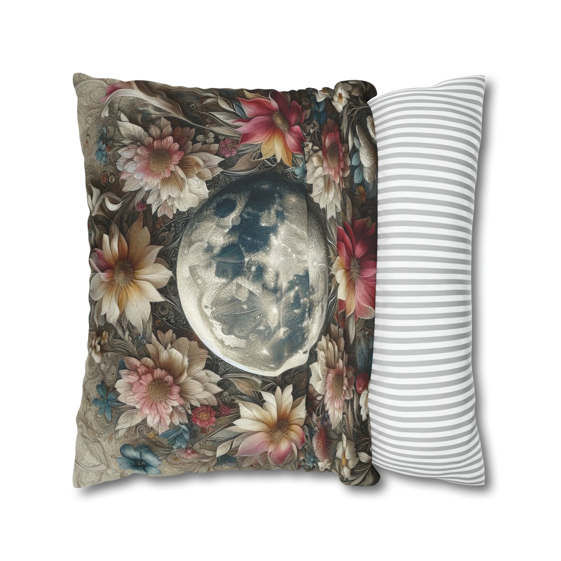 Moon & Flowers Throw Pillow Cover, Throw Pillow Case, Qty 1, (3) - Janlyn's Crafts