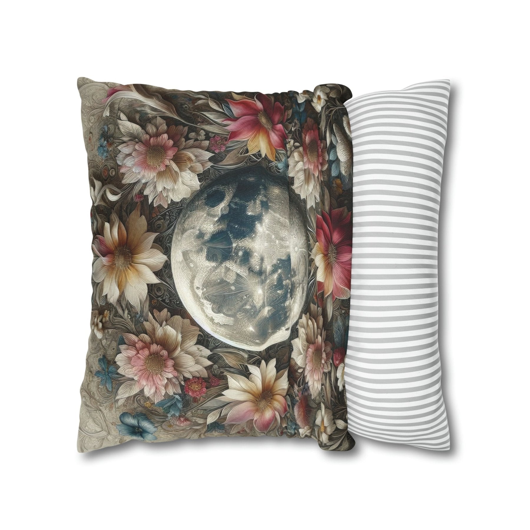 Moon & Flowers Throw Pillow Cover, Throw Pillow Case, Qty 1, (3) - Janlyn's Crafts