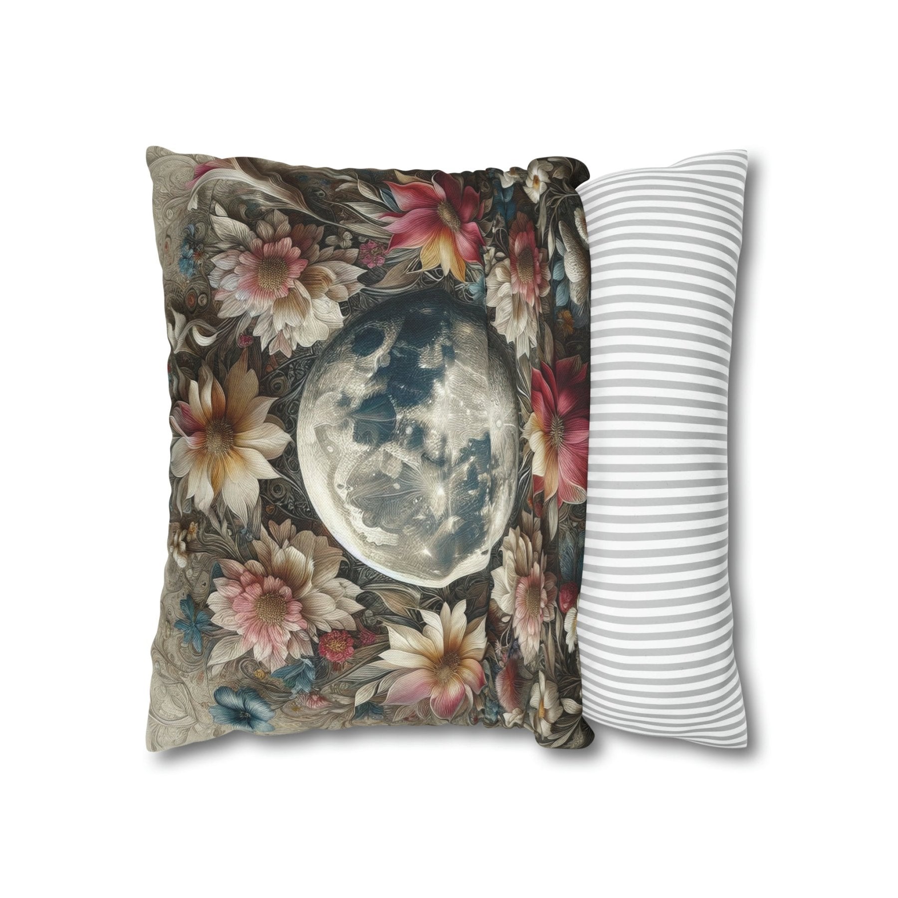 Moon & Flowers Throw Pillow Cover, Throw Pillow Case, Qty 1, (3) - Janlyn's Crafts