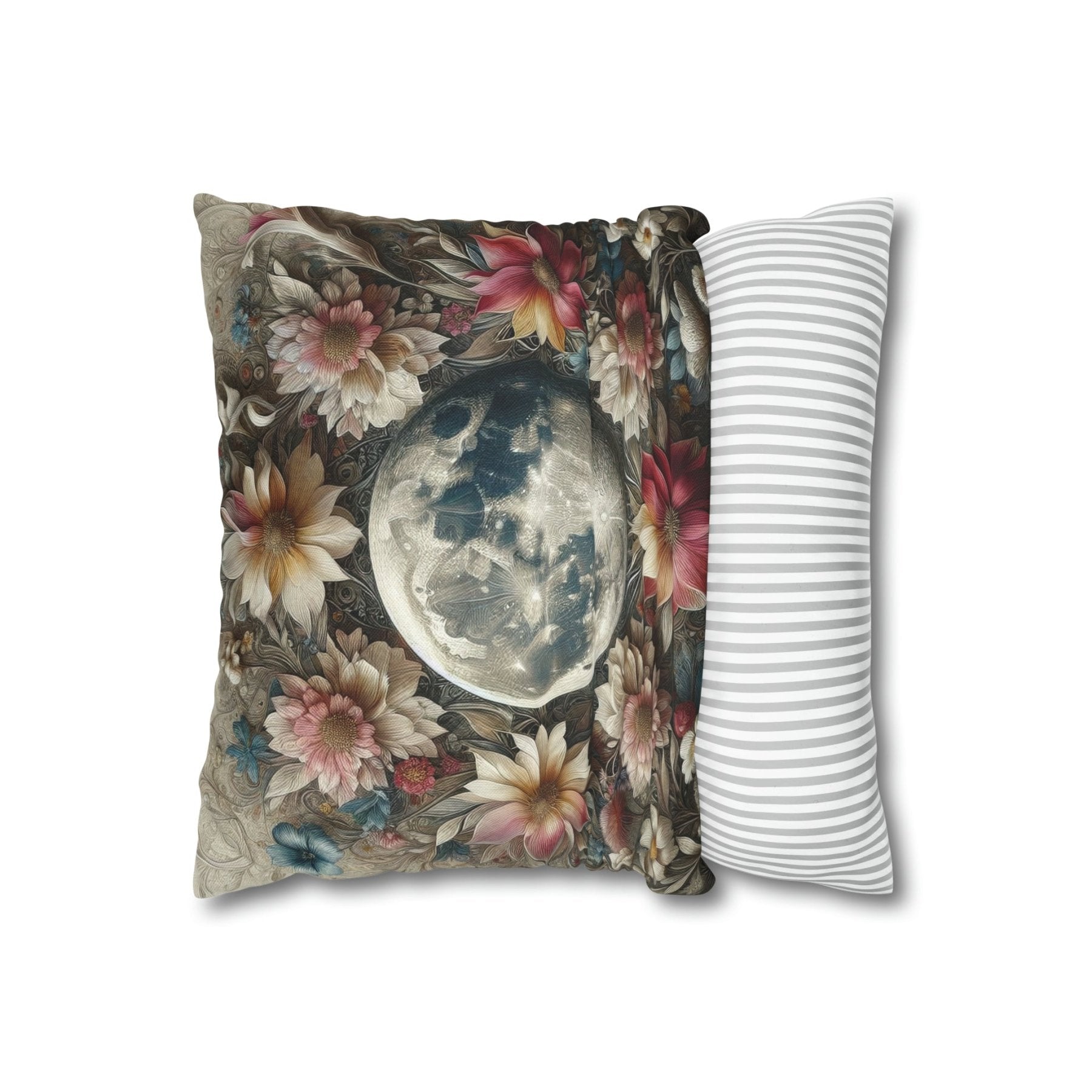 Moon & Flowers Throw Pillow Cover, Throw Pillow Case, Qty 1, (3) - Janlyn's Crafts