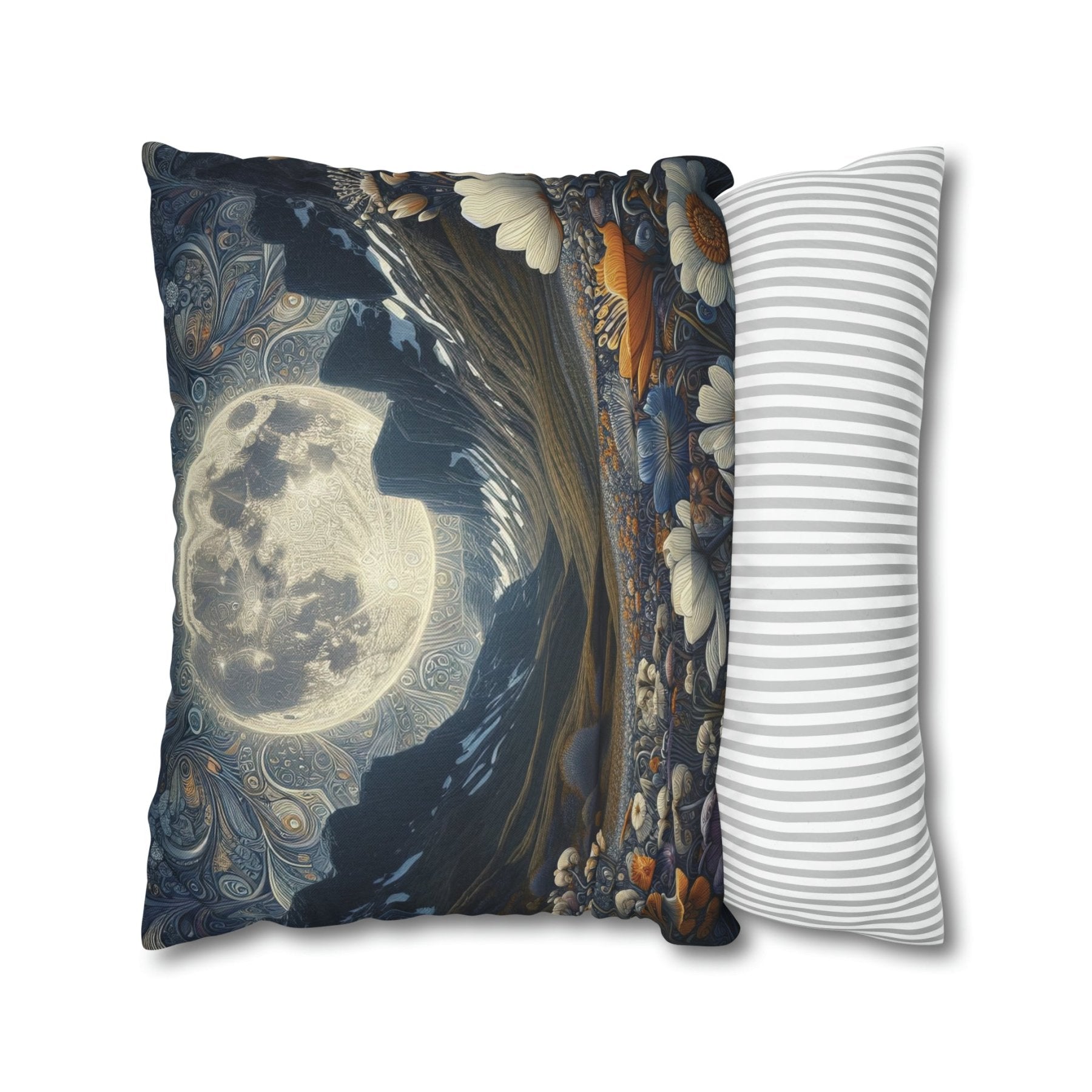 Moon & Flowers Throw Pillow Cover, Throw Pillow Case, Qty 1, (6) - Janlyn's Crafts