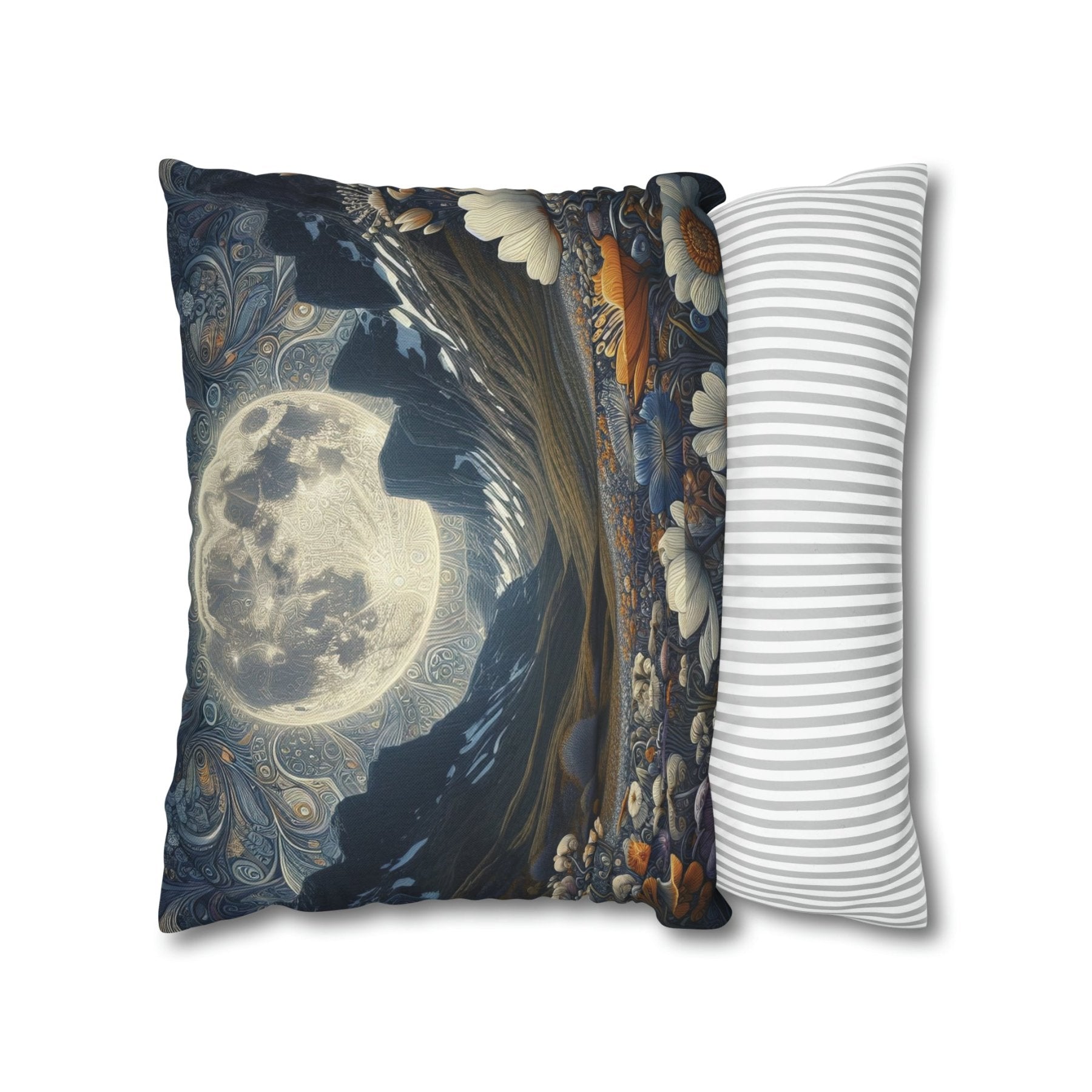 Moon & Flowers Throw Pillow Cover, Throw Pillow Case, Qty 1, (6) - Janlyn's Crafts