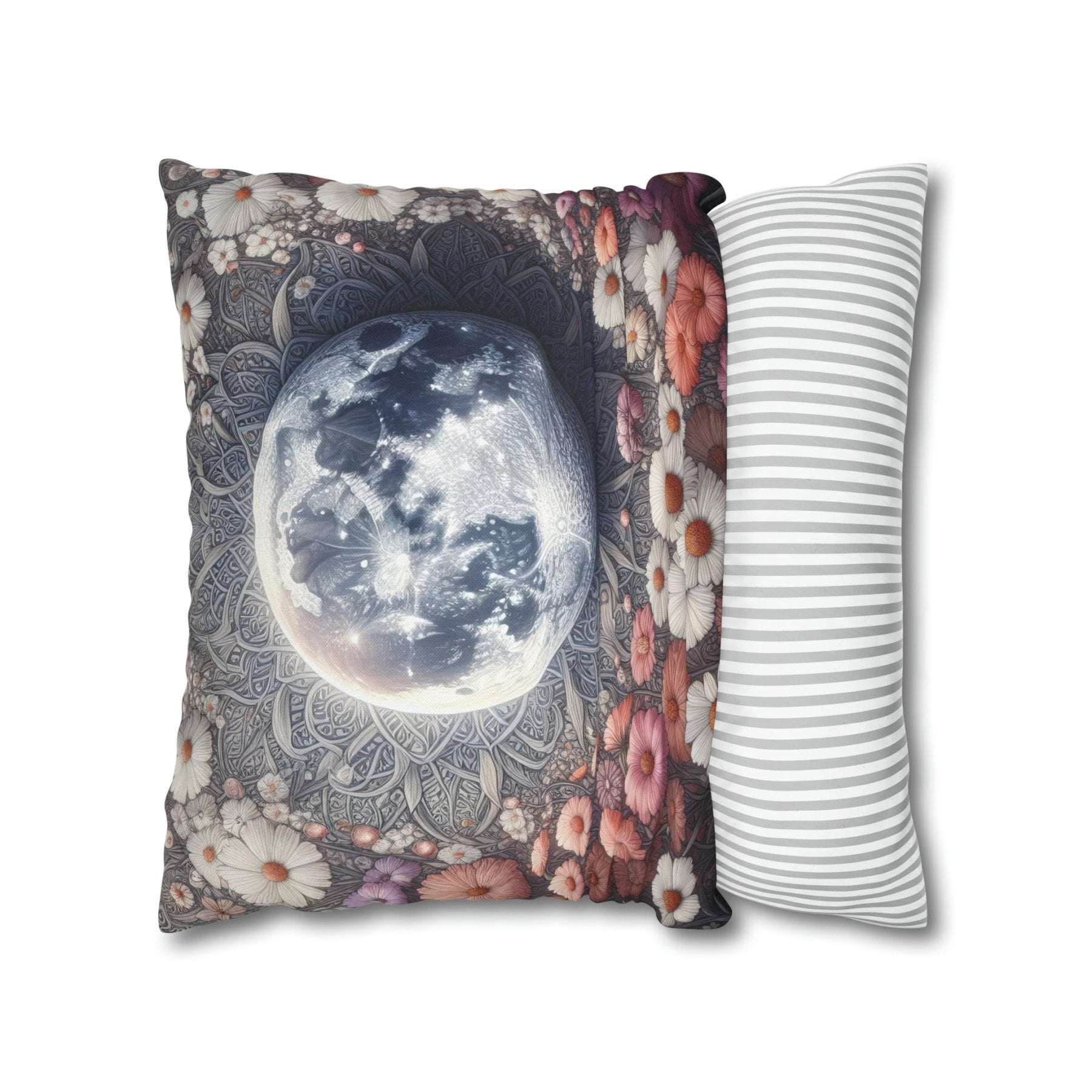 Moon & Flowers Throw Pillow Cover, Throw Pillow Case, Qty 1, (8) - Janlyn's Crafts