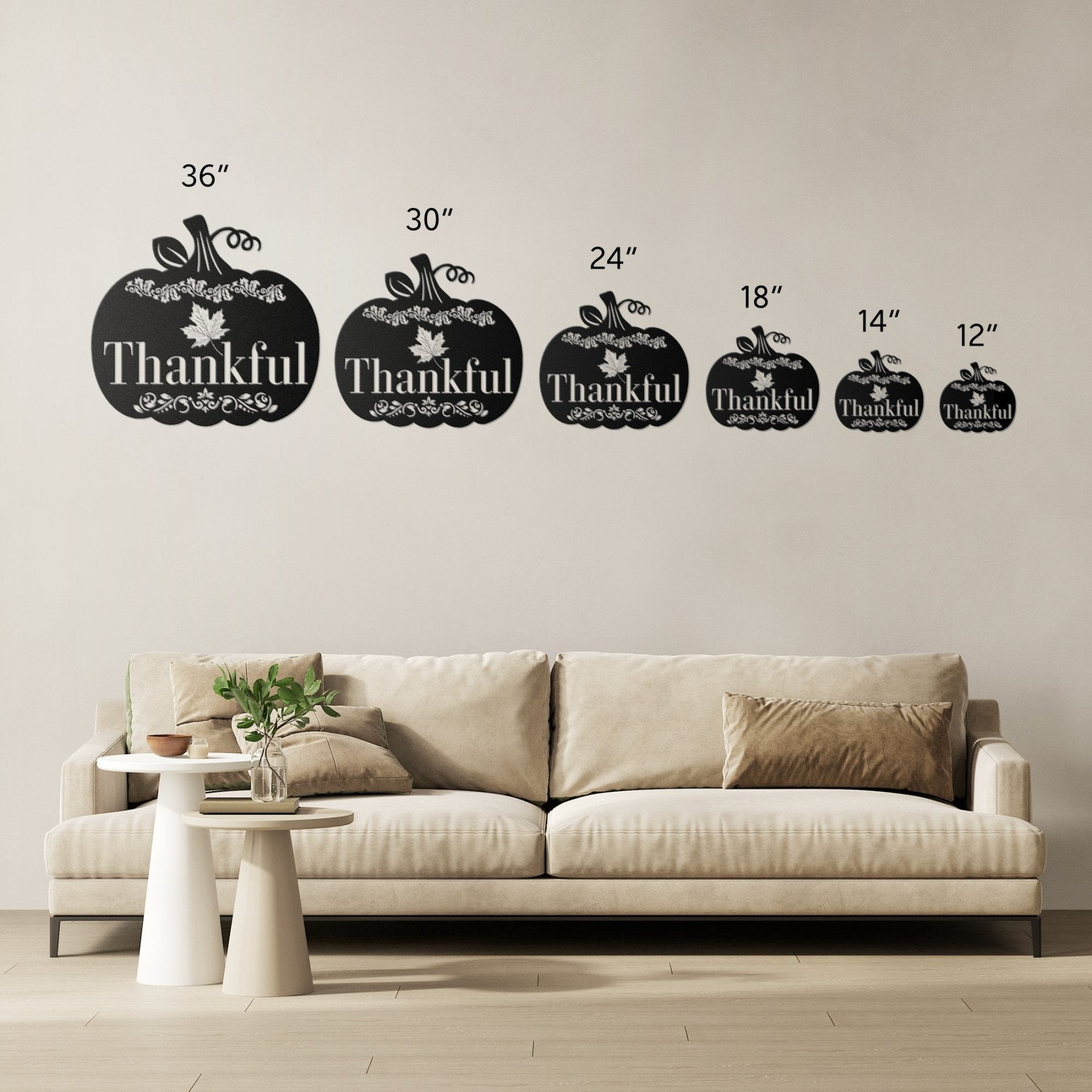 Pumpkin, Thankful, Metal Sign - Janlyn's Crafts