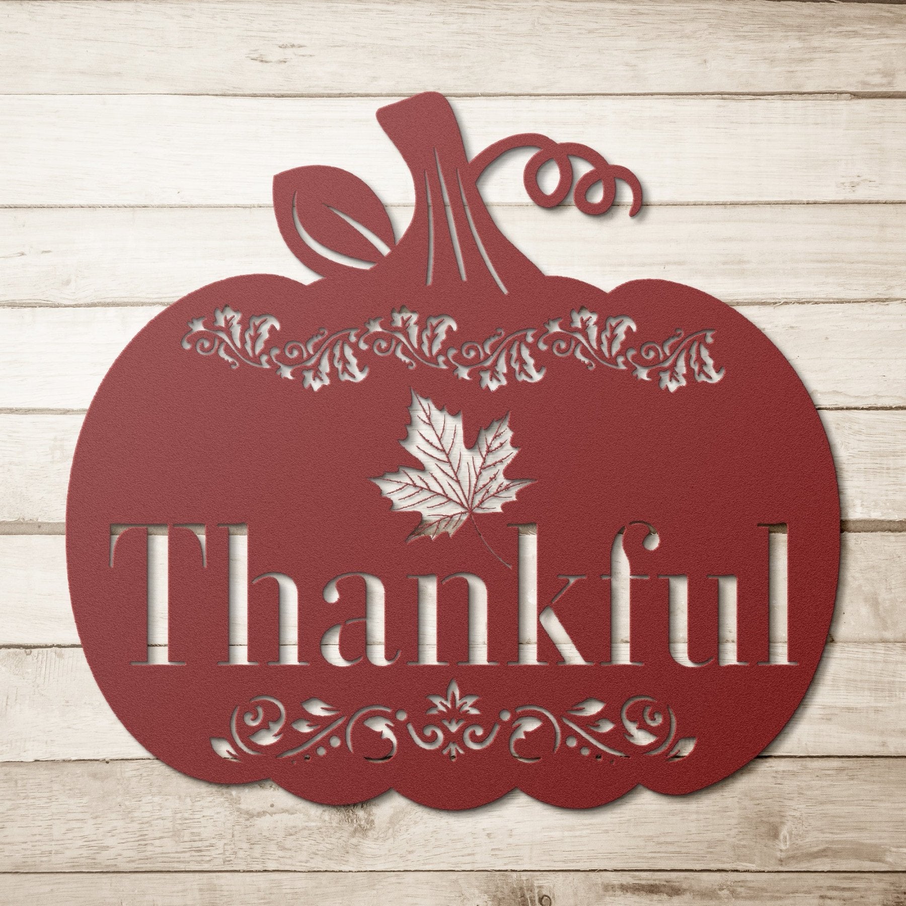 Pumpkin, Thankful, Metal Sign - Janlyn's Crafts