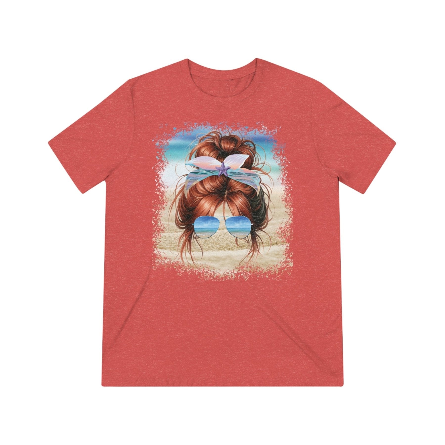 Red Hair Messy Bun, Unisex Triblend T-Shirt - Janlyn's Crafts