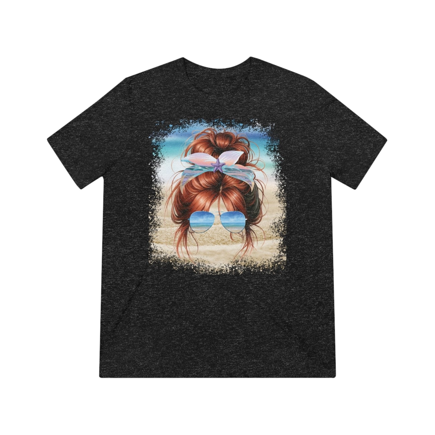 Red Hair Messy Bun, Unisex Triblend T-Shirt - Janlyn's Crafts