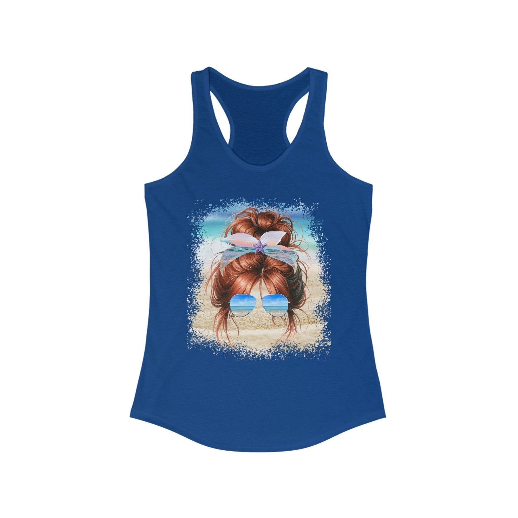 Red Hair Messy Bun, Women's Ideal Racerback Tank - Janlyn's Crafts