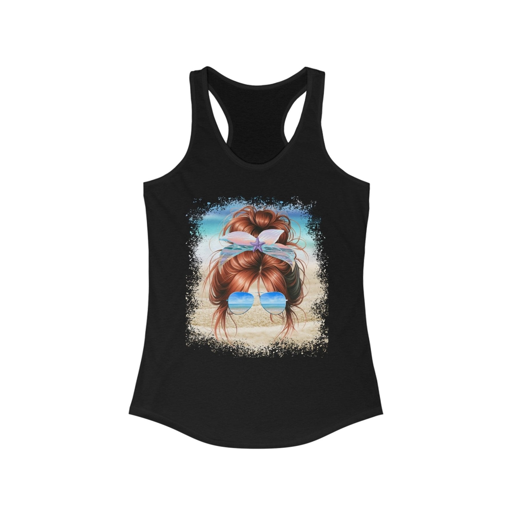 Red Hair Messy Bun, Women's Ideal Racerback Tank - Janlyn's Crafts