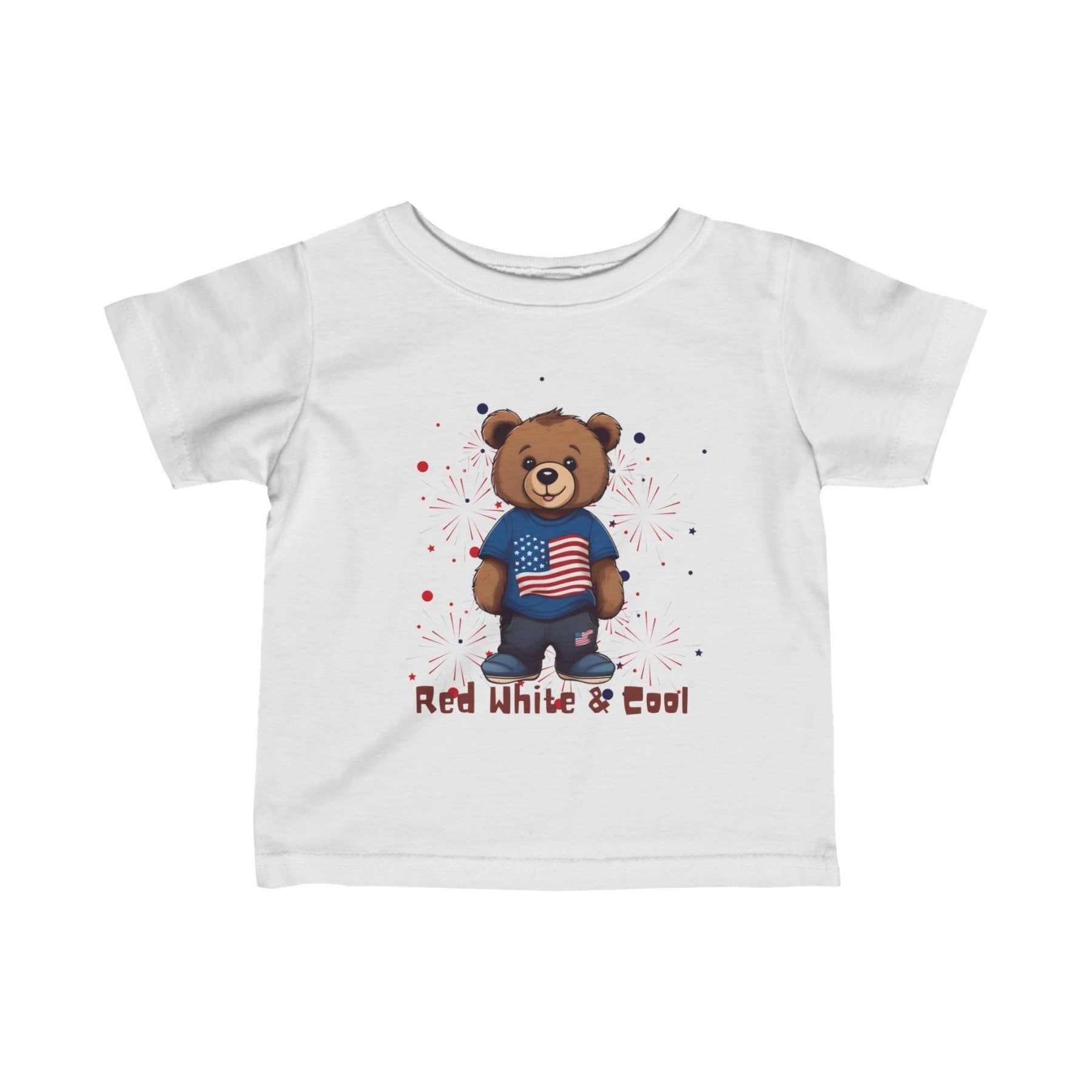 Red White & Cool, Infant Fine Jersey Tee, 6M-24M - Janlyn's Crafts