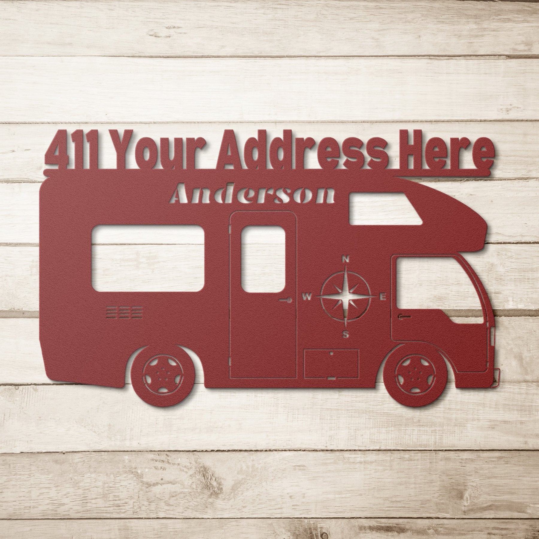 RV, Personalized with Address & Name, Metal Sign - Janlyn's Crafts