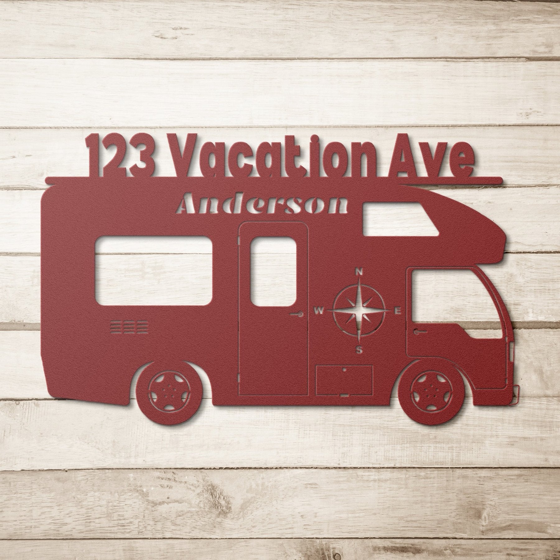 RV, Vacation Ave & Name, Metal Sign - Janlyn's Crafts