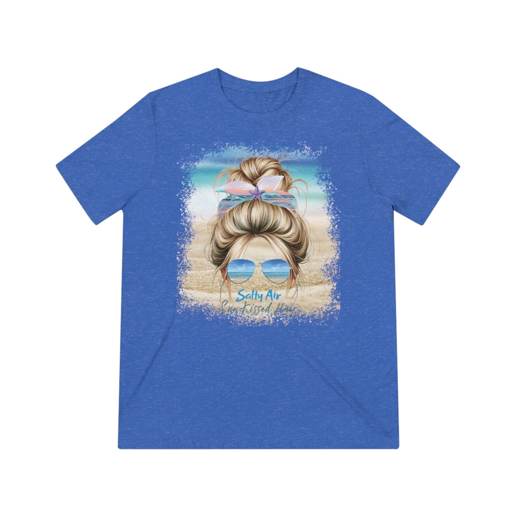 Salty Air Sun-Kissed Hair, Blond Hair Messy Bun, Unisex Triblend T-Shirt - Janlyn's Crafts