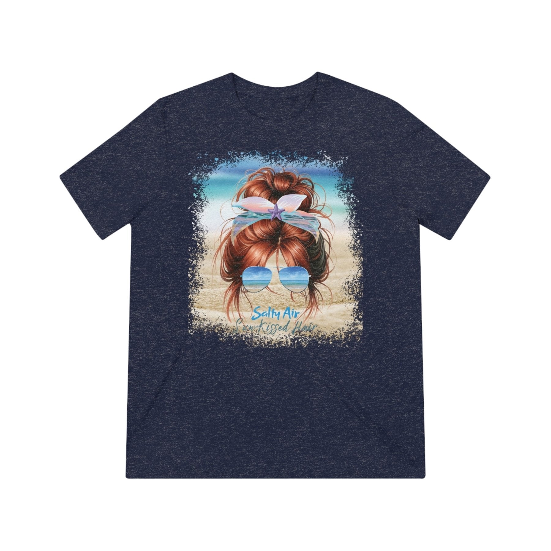 Salty Air Sun-Kissed Hair, Red Hair Messy Bun, Unisex Triblend T-Shirt - Janlyn's Crafts