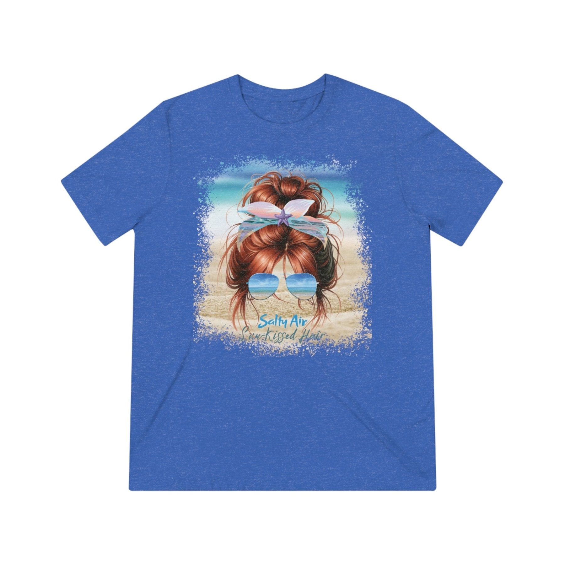 Salty Air Sun-Kissed Hair, Red Hair Messy Bun, Unisex Triblend T-Shirt - Janlyn's Crafts