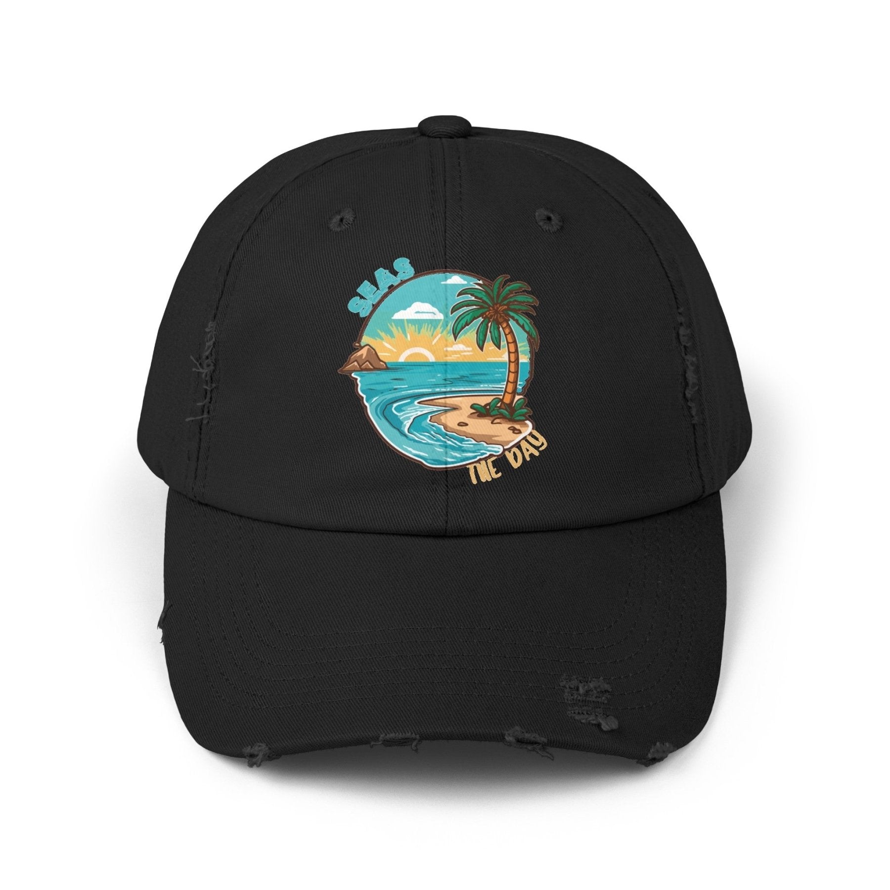 Seas the Day, Unisex Distressed Cap - Janlyn's Crafts