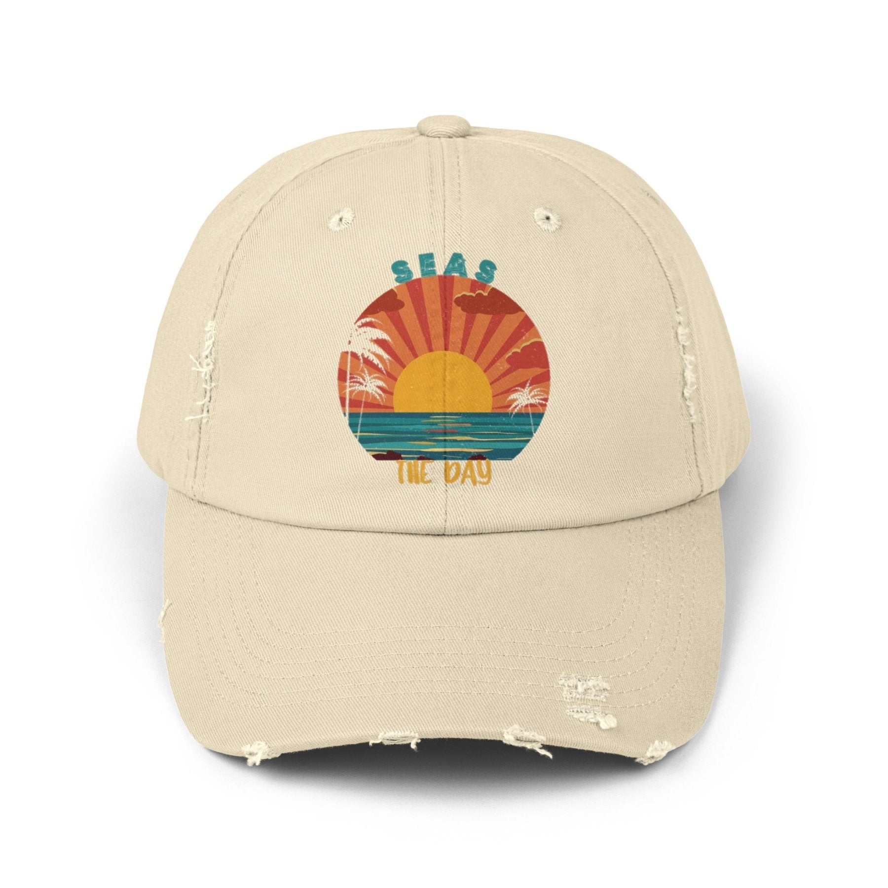 Seas the Day, Unisex Distressed Cap - Janlyn's Crafts