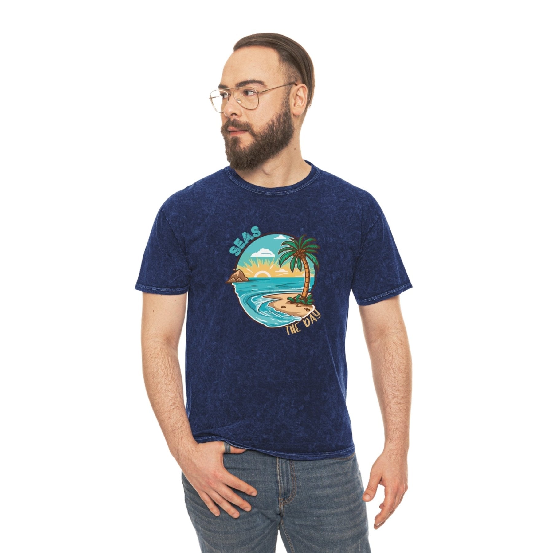 Seas the Day, Unisex Mineral Wash T - Shirt - Janlyn's Crafts