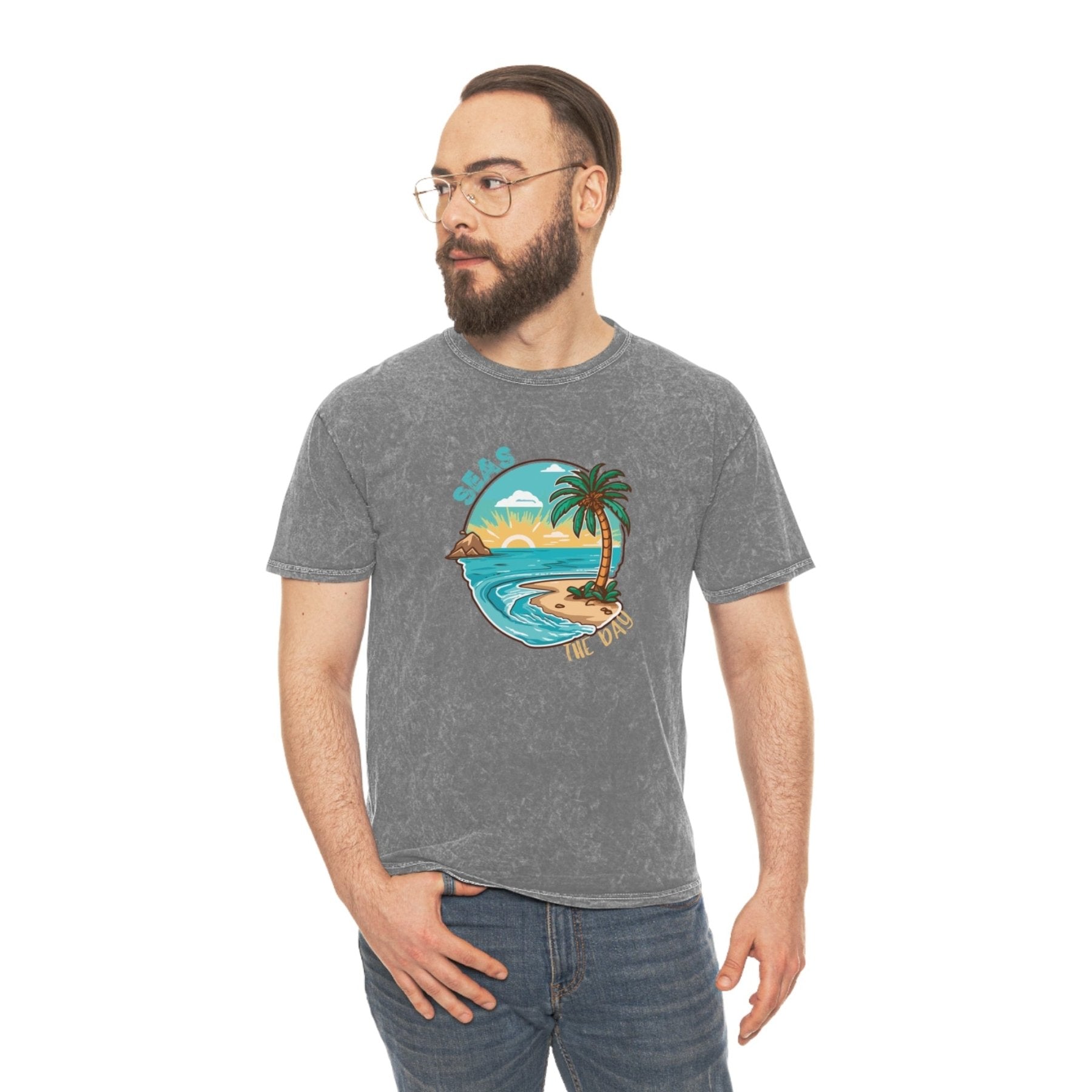 Seas the Day, Unisex Mineral Wash T - Shirt - Janlyn's Crafts